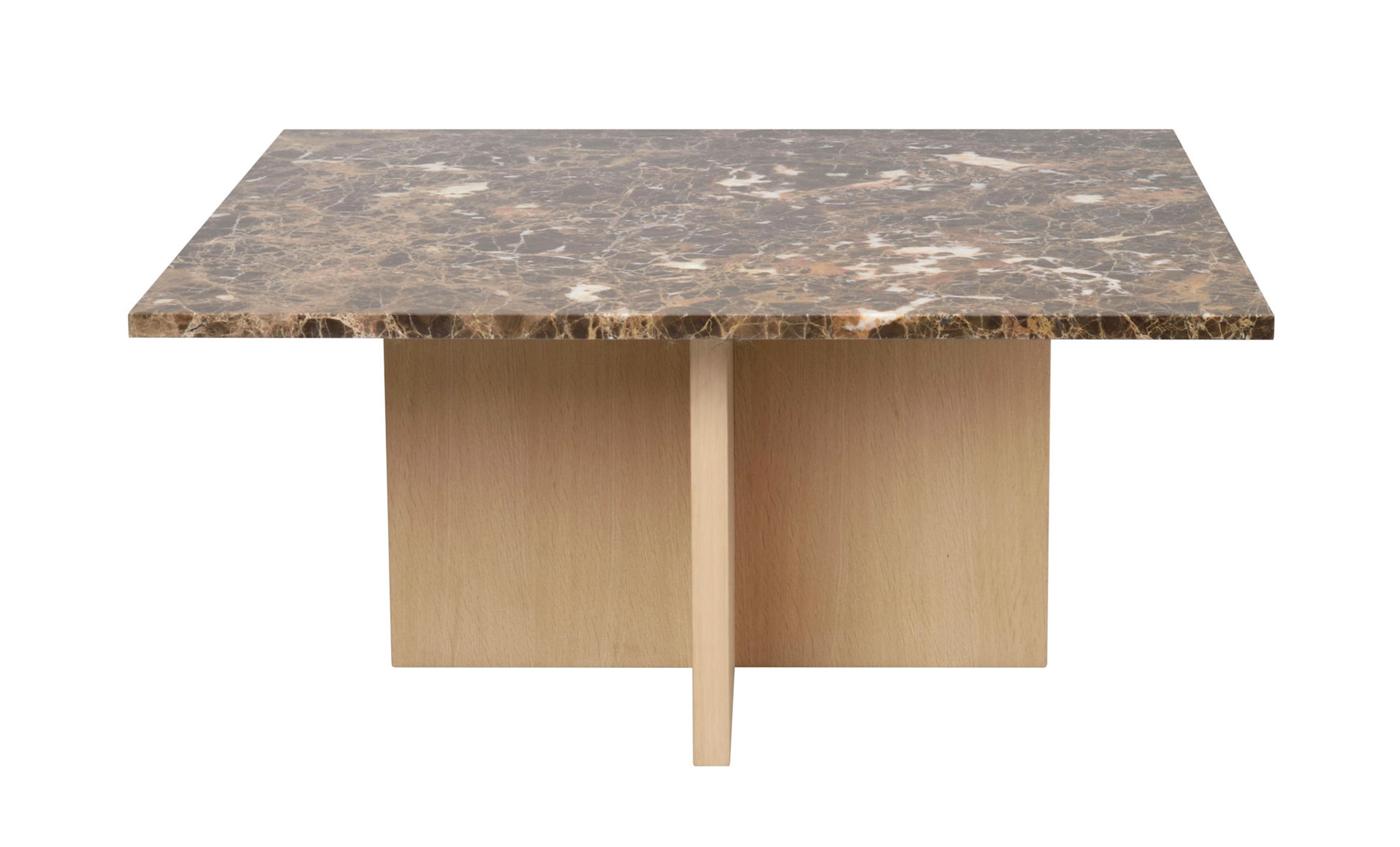 BROOKSVILLE Soffbord Brun Marmor/Vitpigment Ek