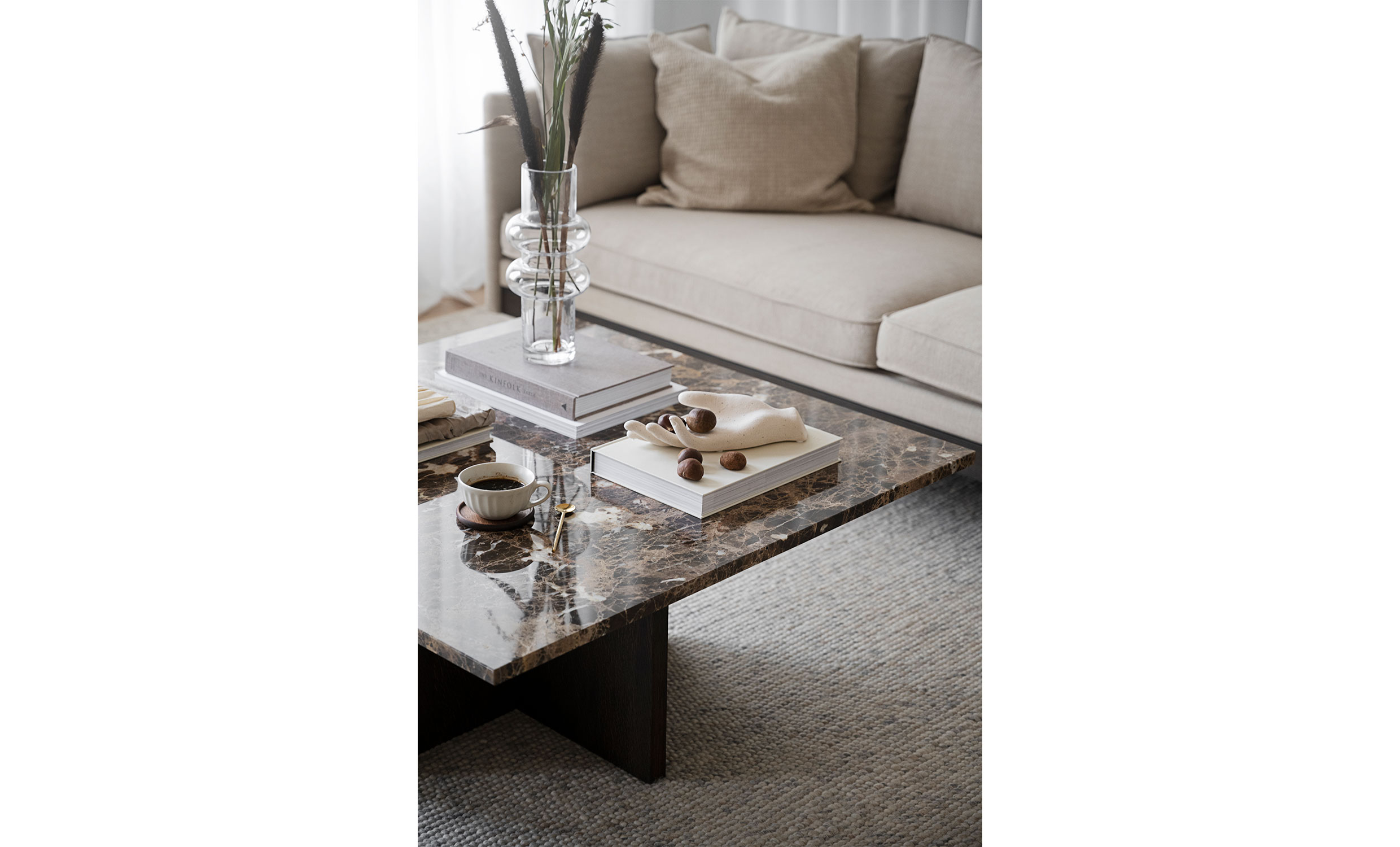 BROOKSVILLE Soffbord Brun Marmor/Brun Ek från Rowico Home, bild 2