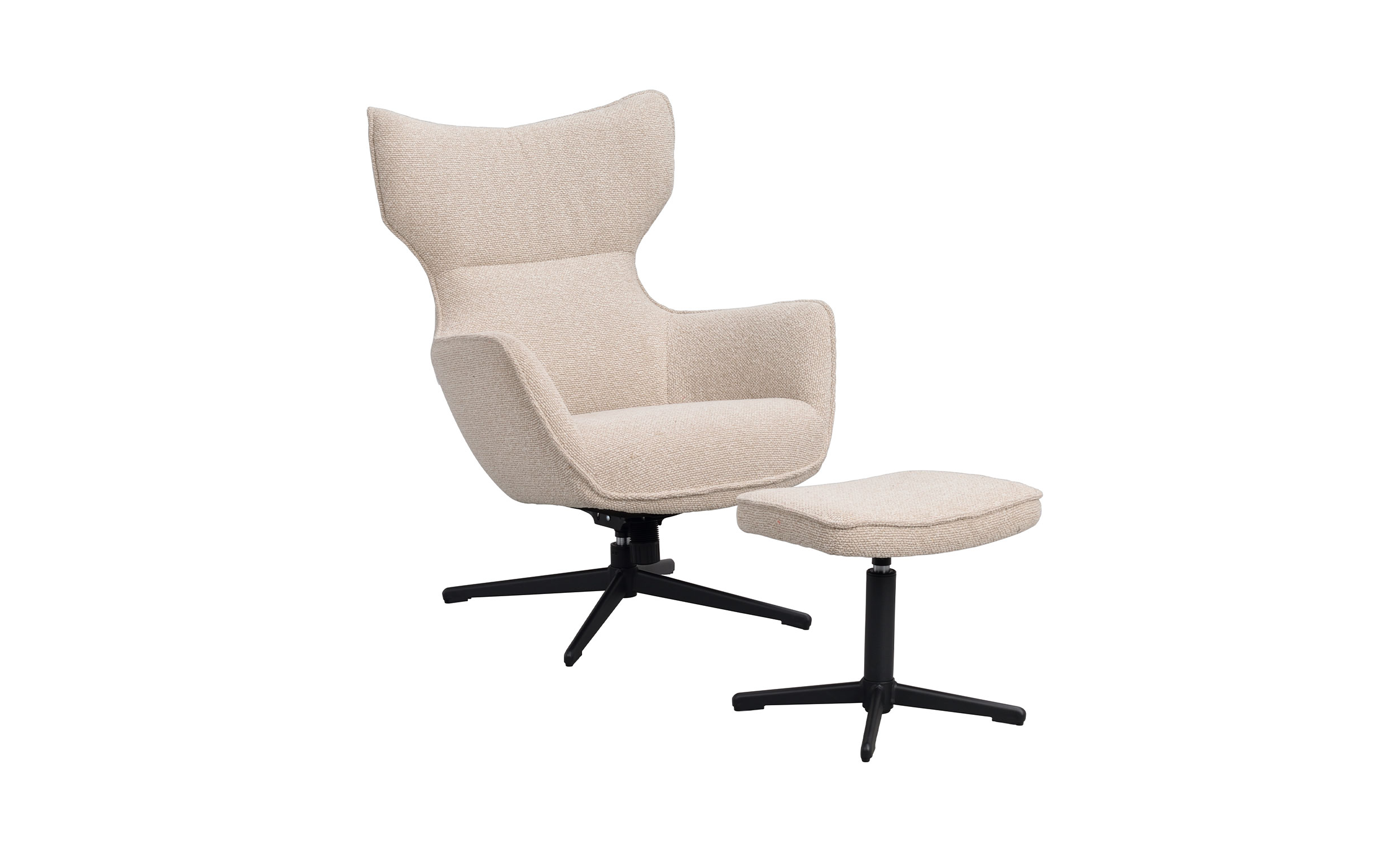 JENKINS Fåtölj & Fotpall Beige