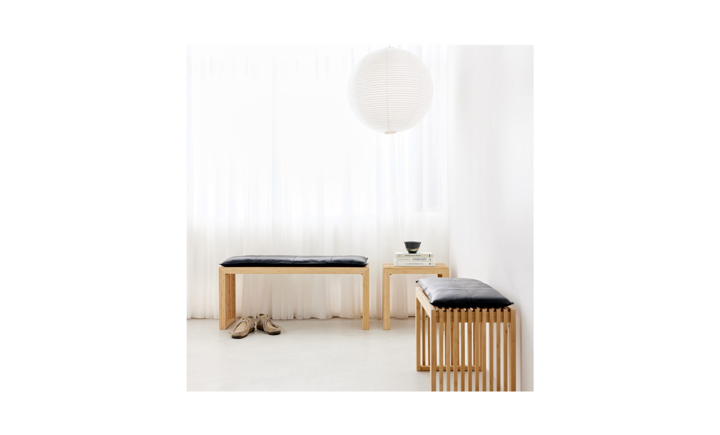 RIB set bambu pall svart skinndyna från Cinas, bild 2