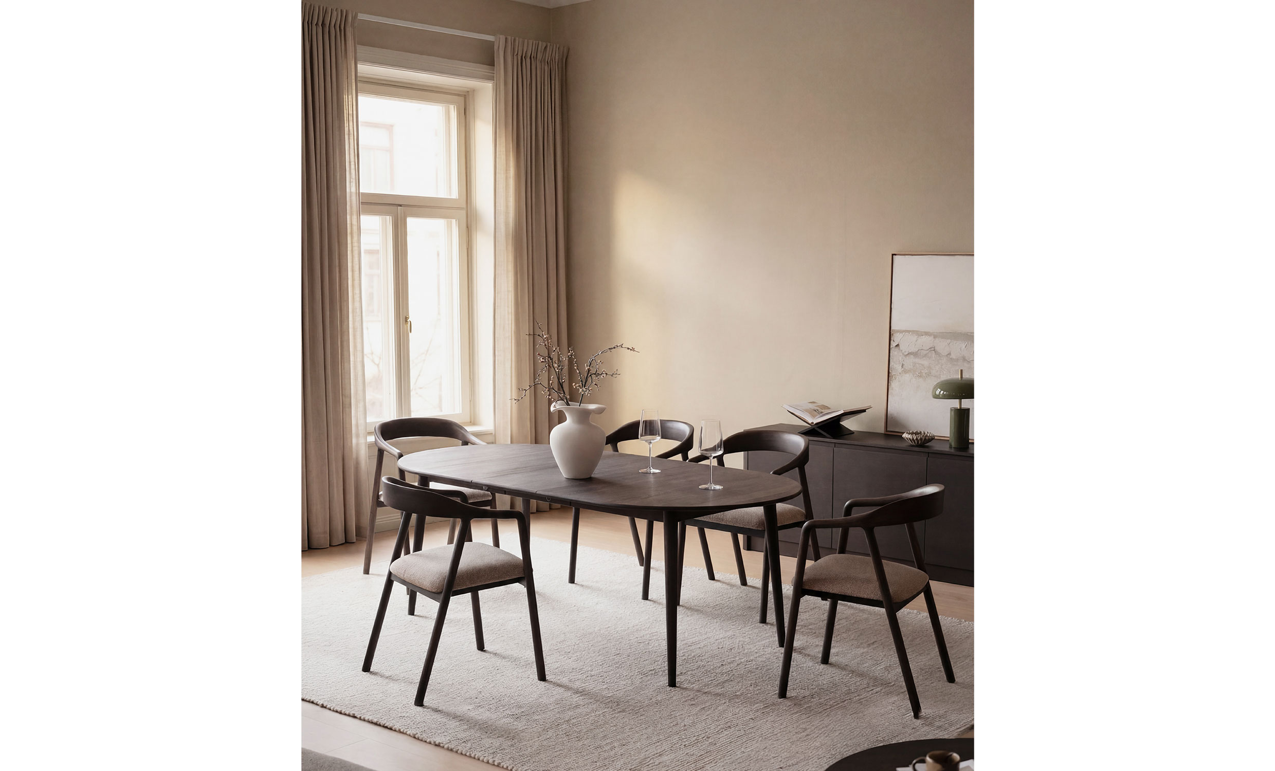DILLON Karmstol Brun Ek/Beige från Rowico Home, bild 2