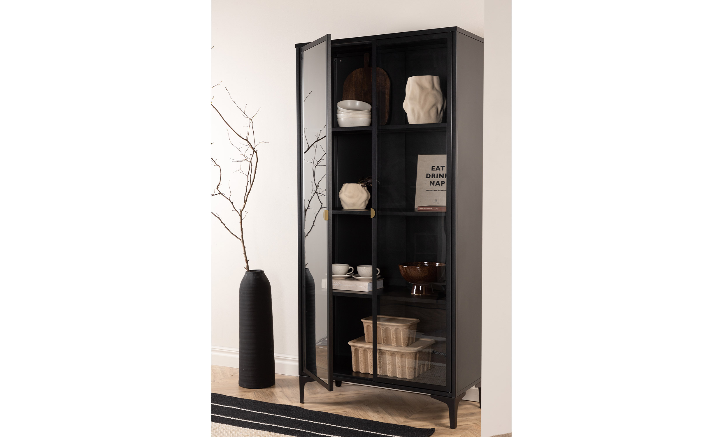 BRANDIE Skåp 90x190 Svart från SoffaDirekt, bild 2
