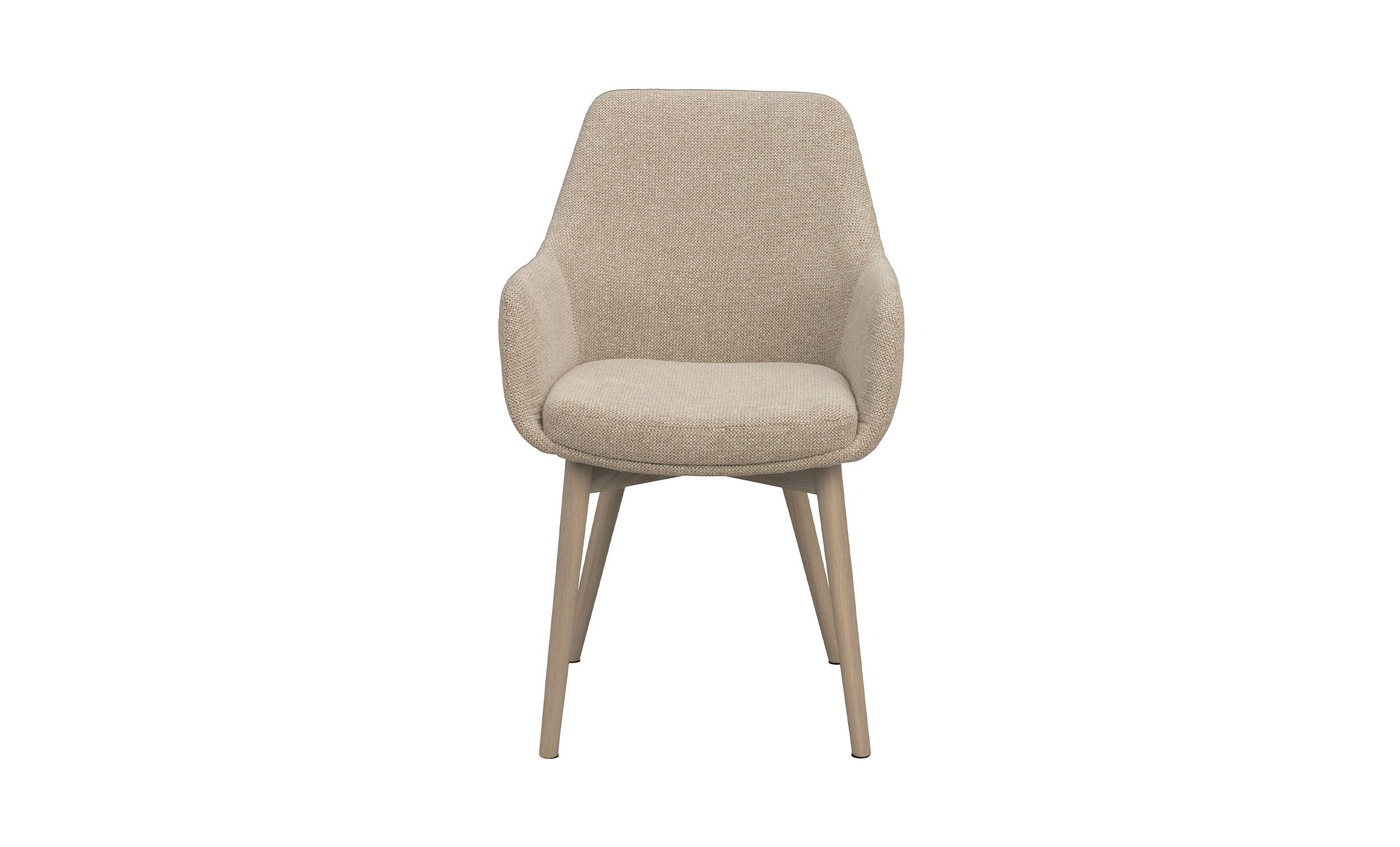 DENLEY Karmstol Ljusbeige, Vitpig Ek