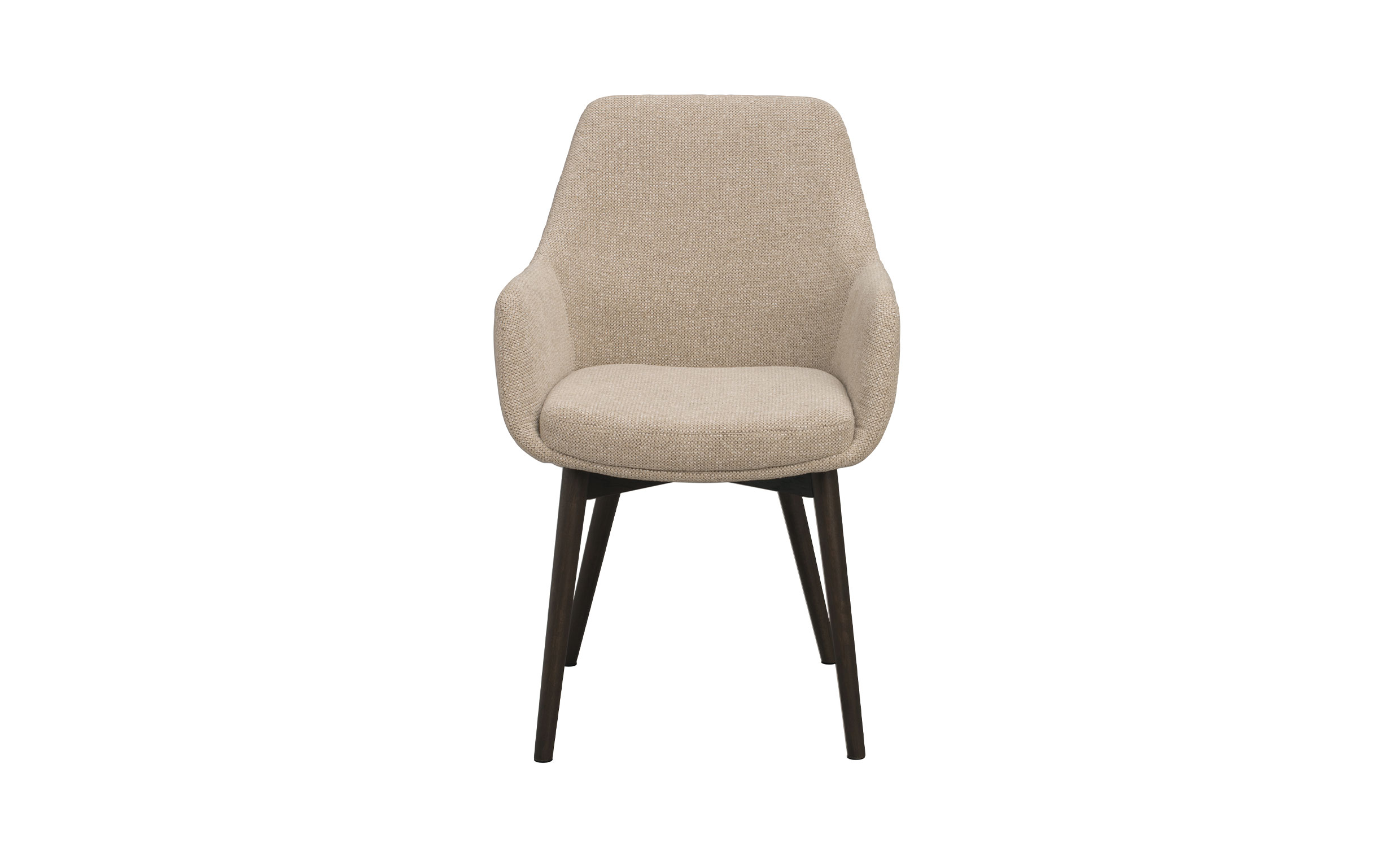 DENLEY Karmstol Ljusbeige, Brun Ek