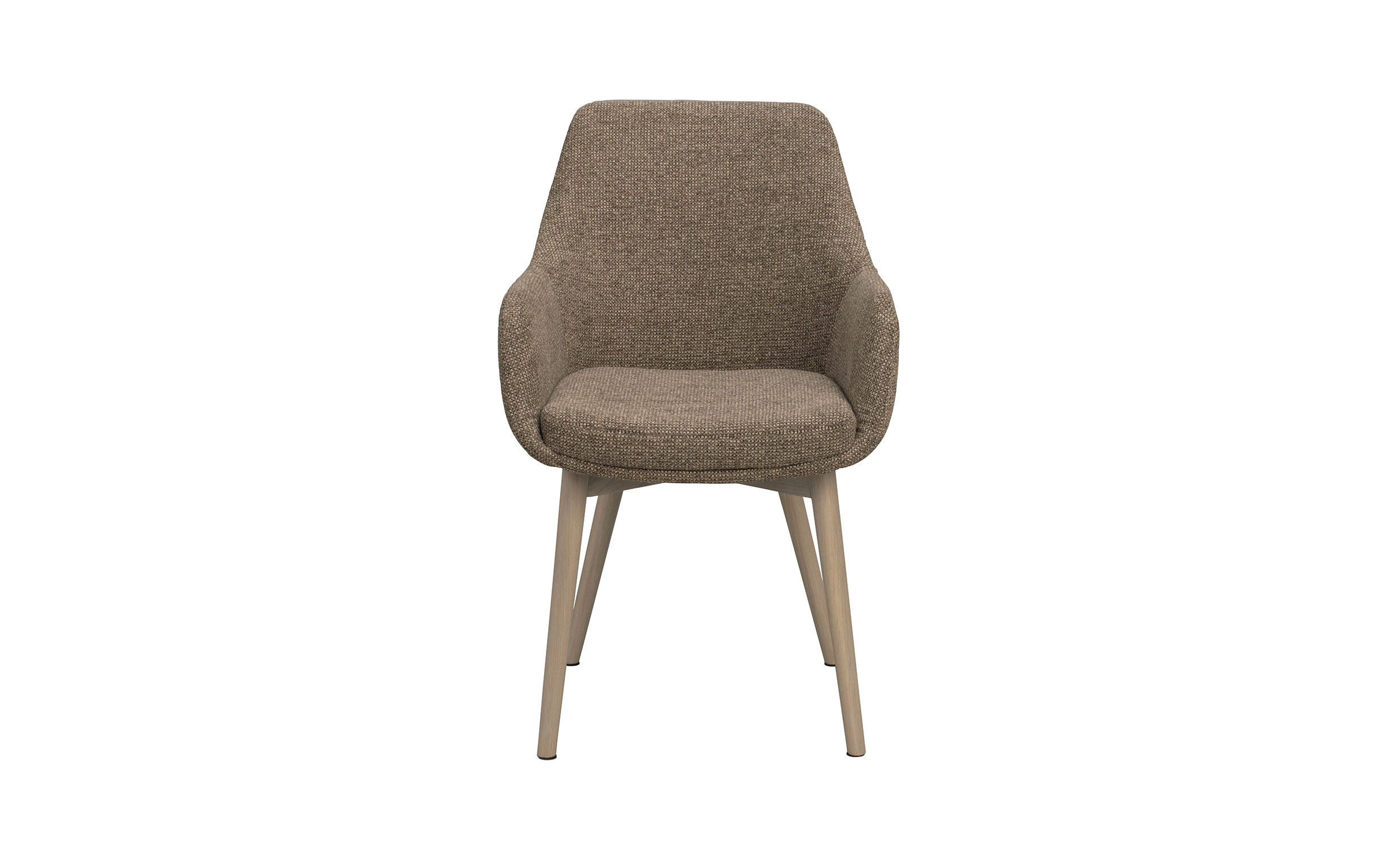 DENLEY Karmstol Mörkbeige, Vitpig Ek
