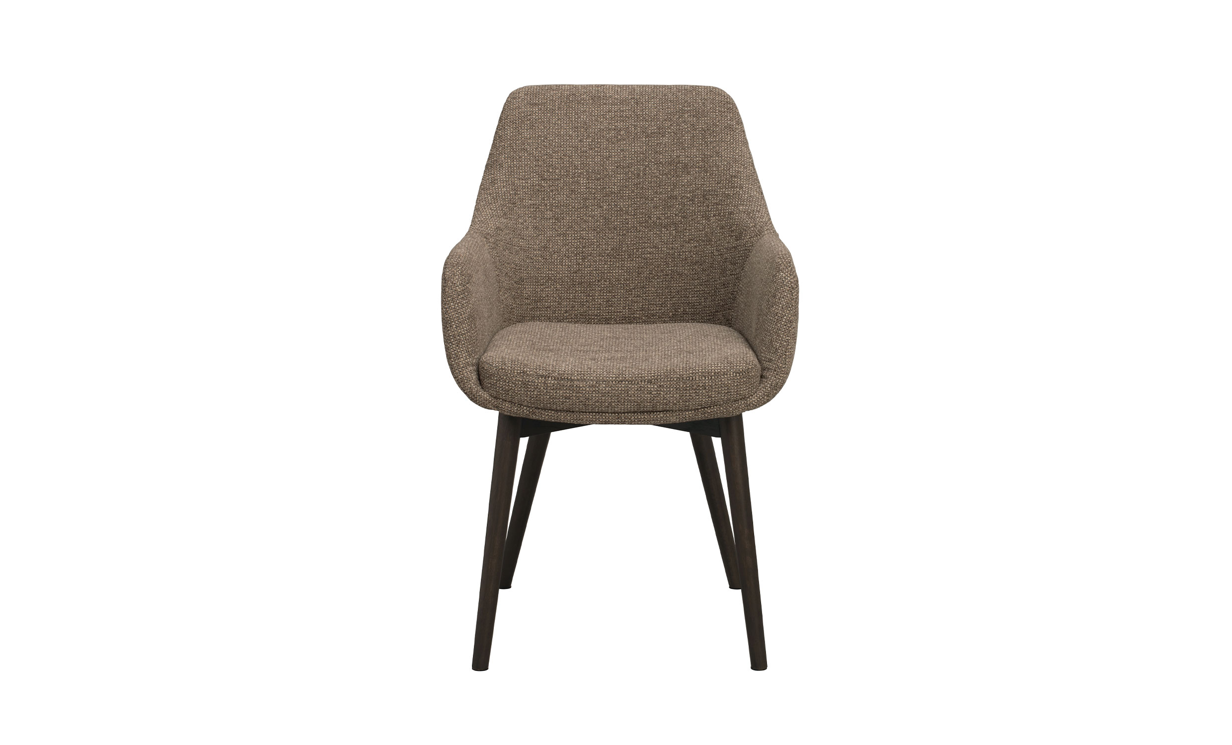 DENLEY Karmstol Mörkbeige, Brun Ek