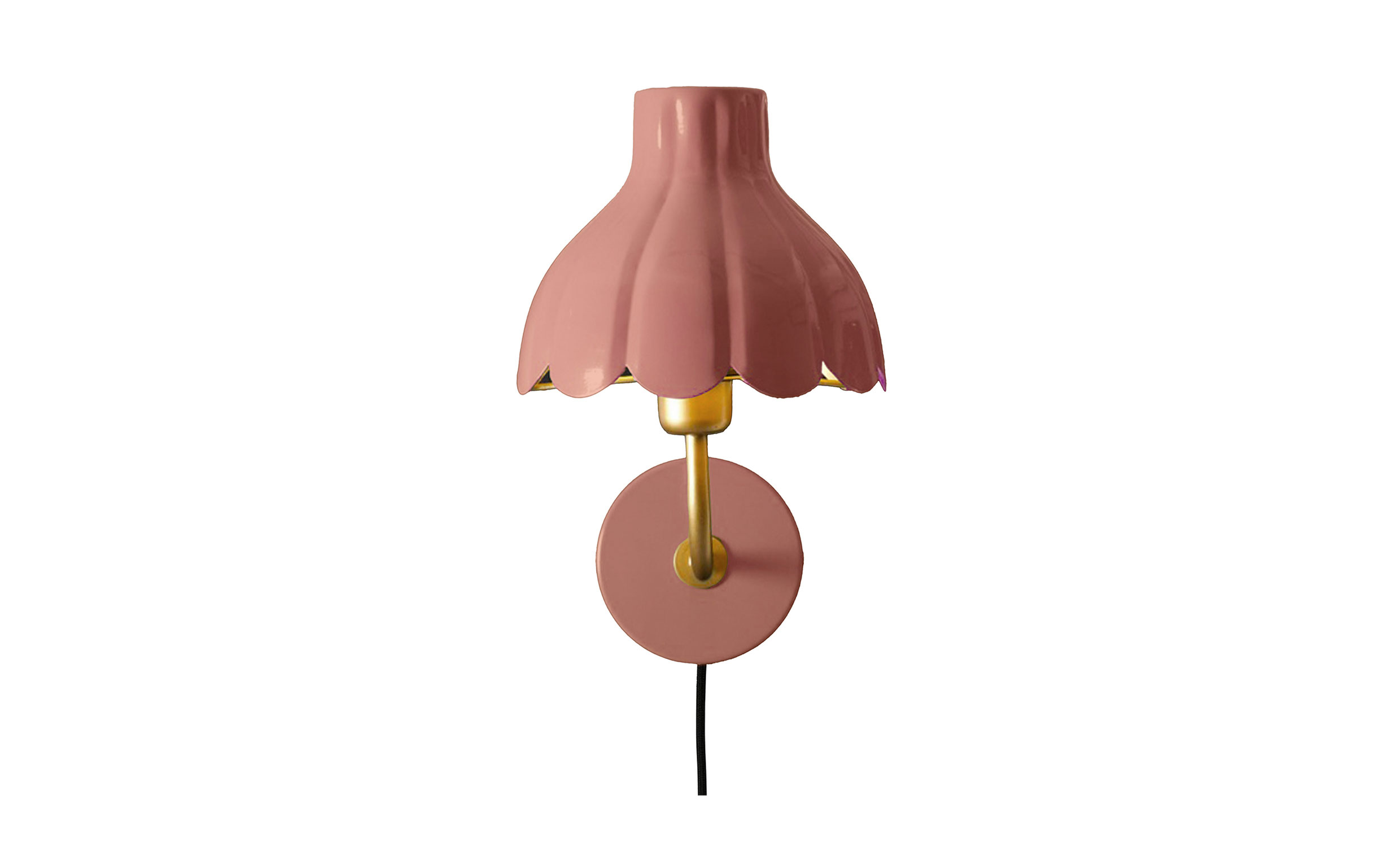 WELLS Vägglampa 21cm Mellanrosa/Guld