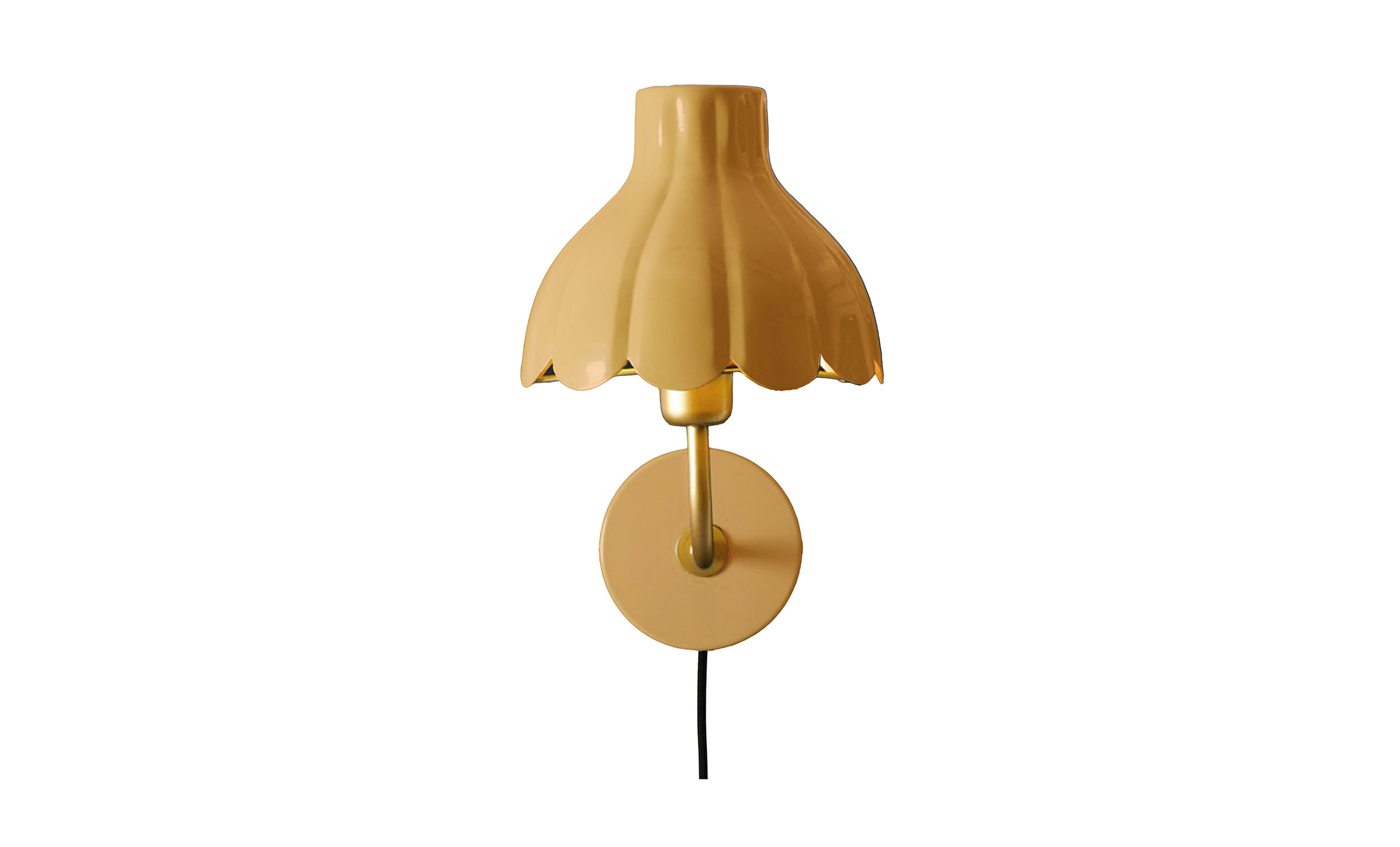 WELLS Vägglampa 21cm Gul/Guld