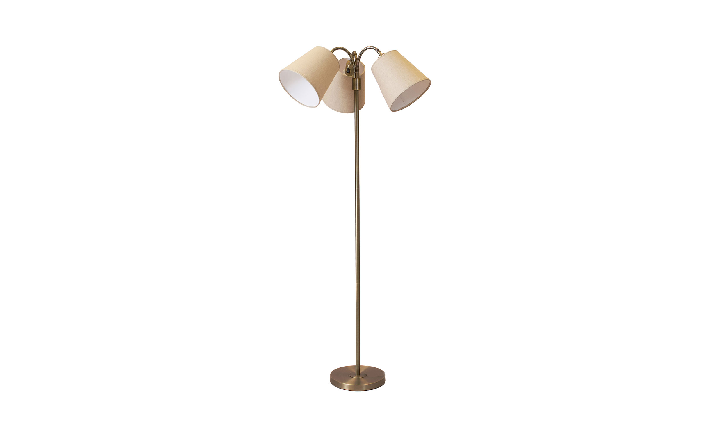 AMY Golvlampa 150cm Antikmässing/Linnebeige