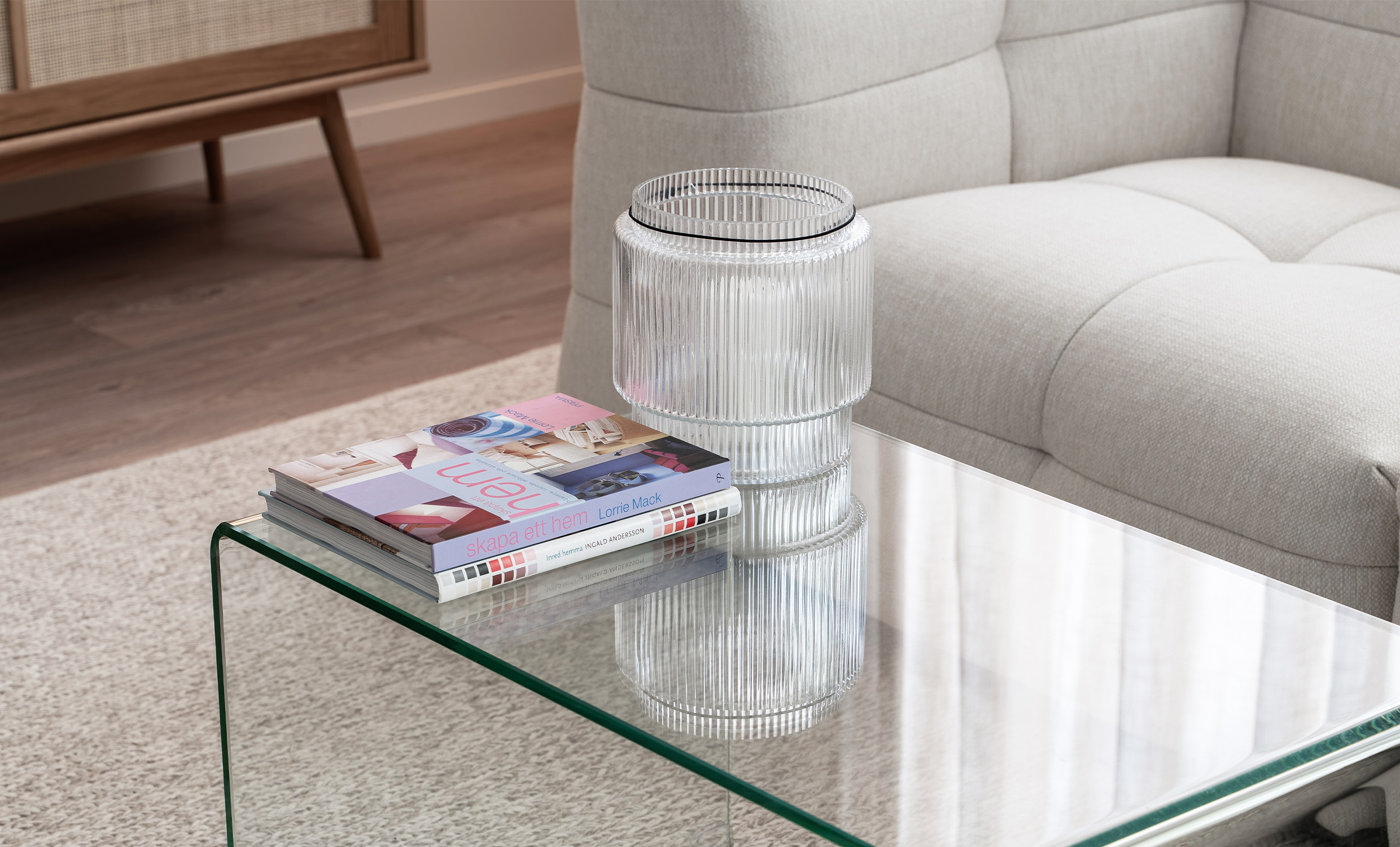 GLASVAS Randig Struktur 20cm Klar från ERNST, bild 2