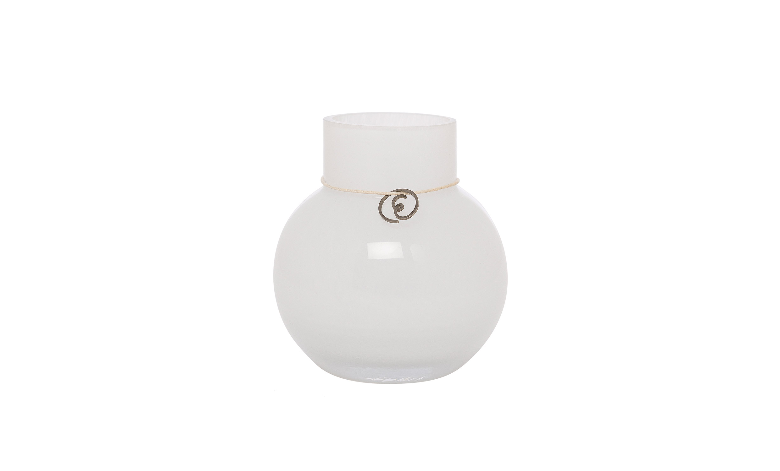 GLASVAS Rund 10cm Vit