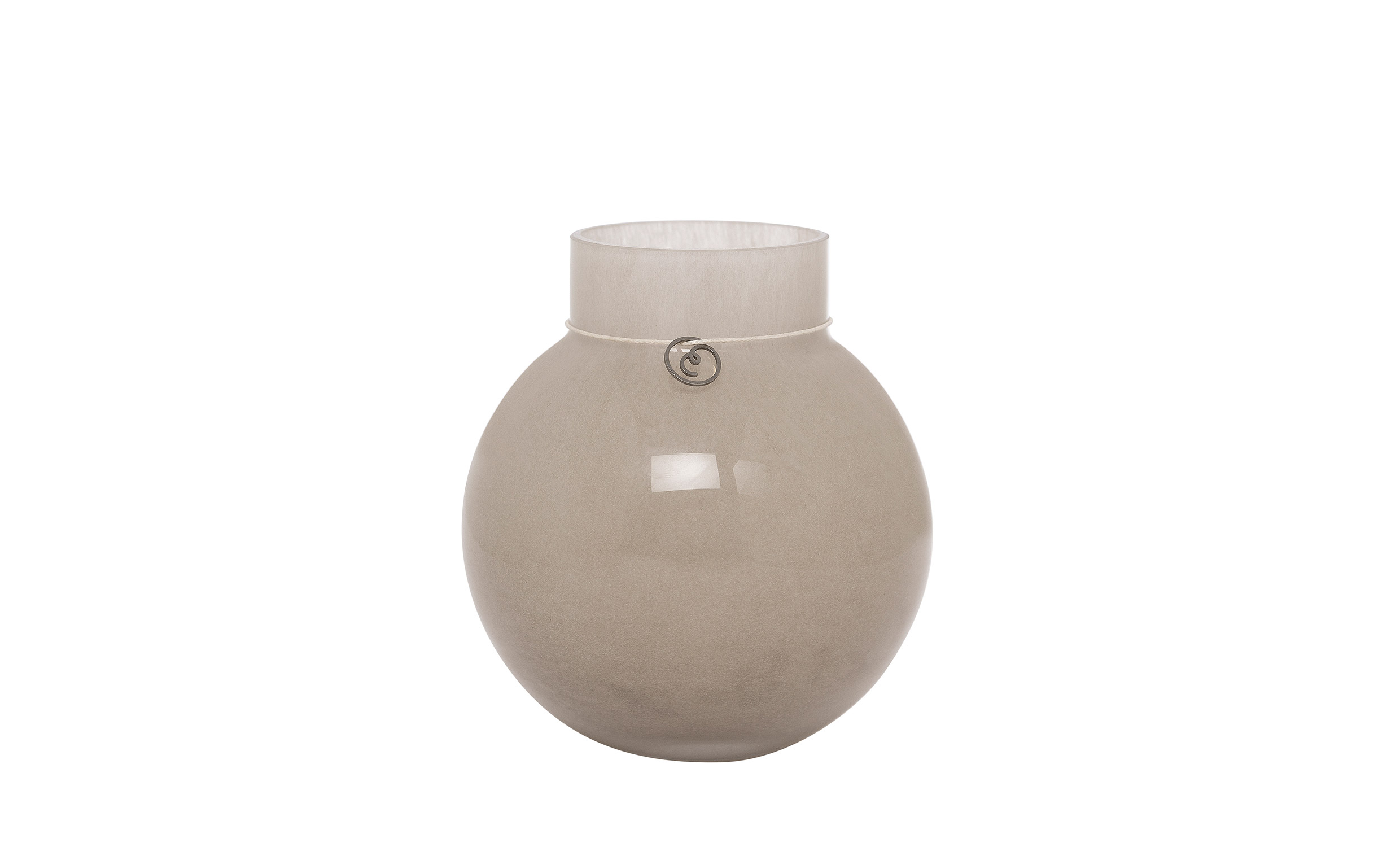 GLASVAS Rund 14cm Beige