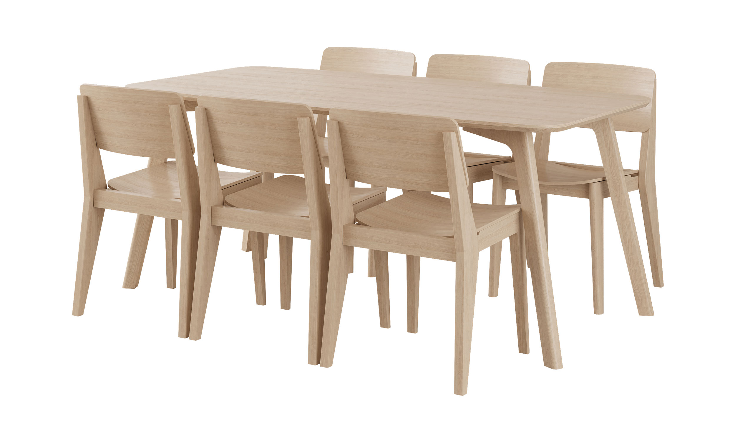 ELVO Matgrupp 6 Stolar Natur