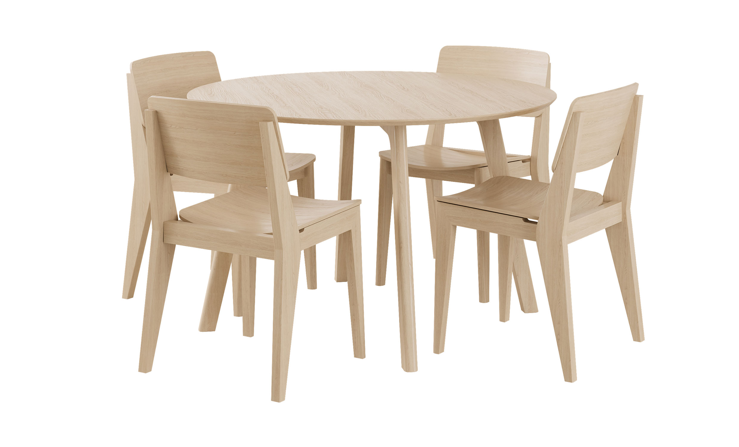 ELVO Matgrupp 4 Stolar Natur