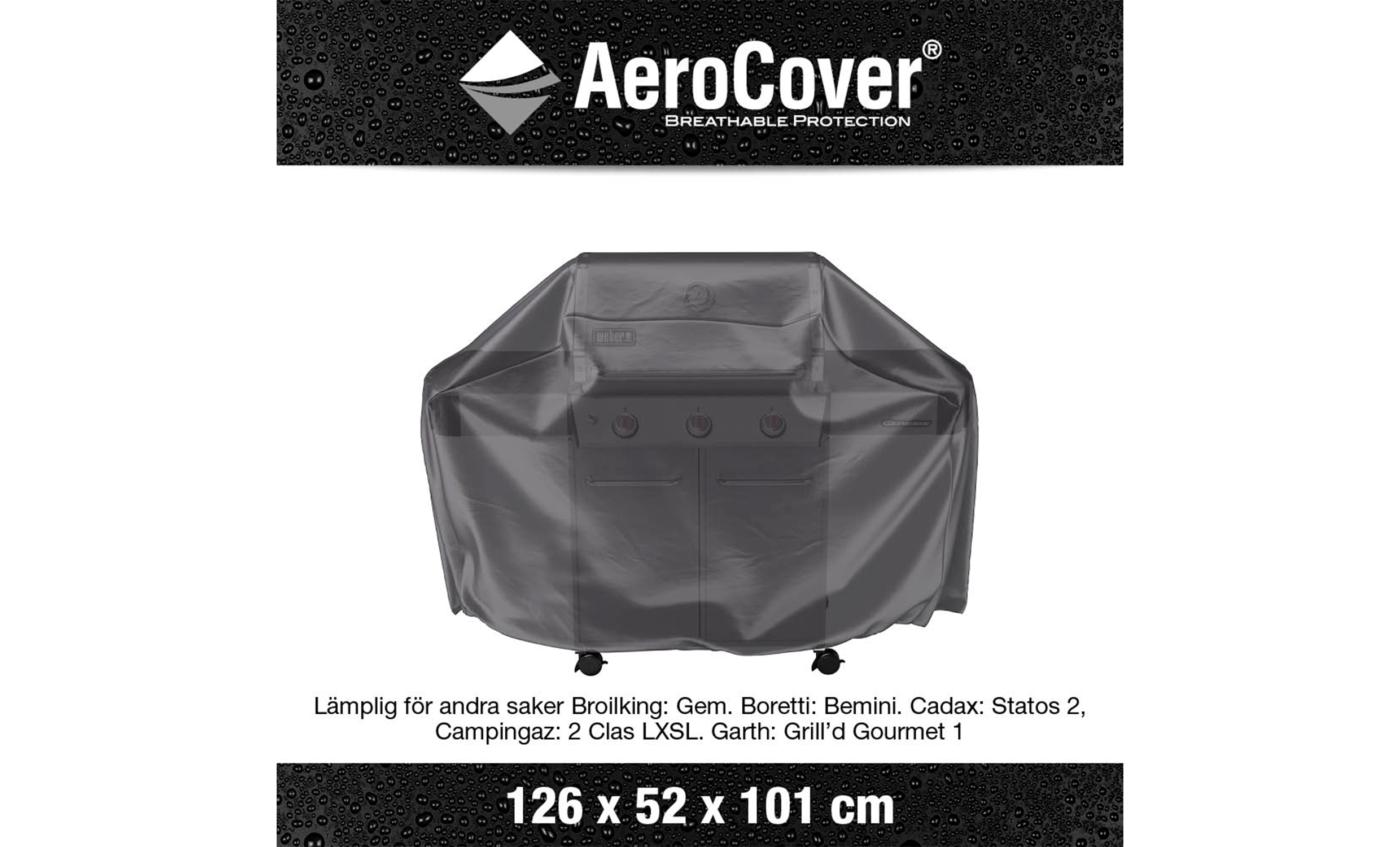 AEROCOVER Grillskydd 126x52x101 Antracit