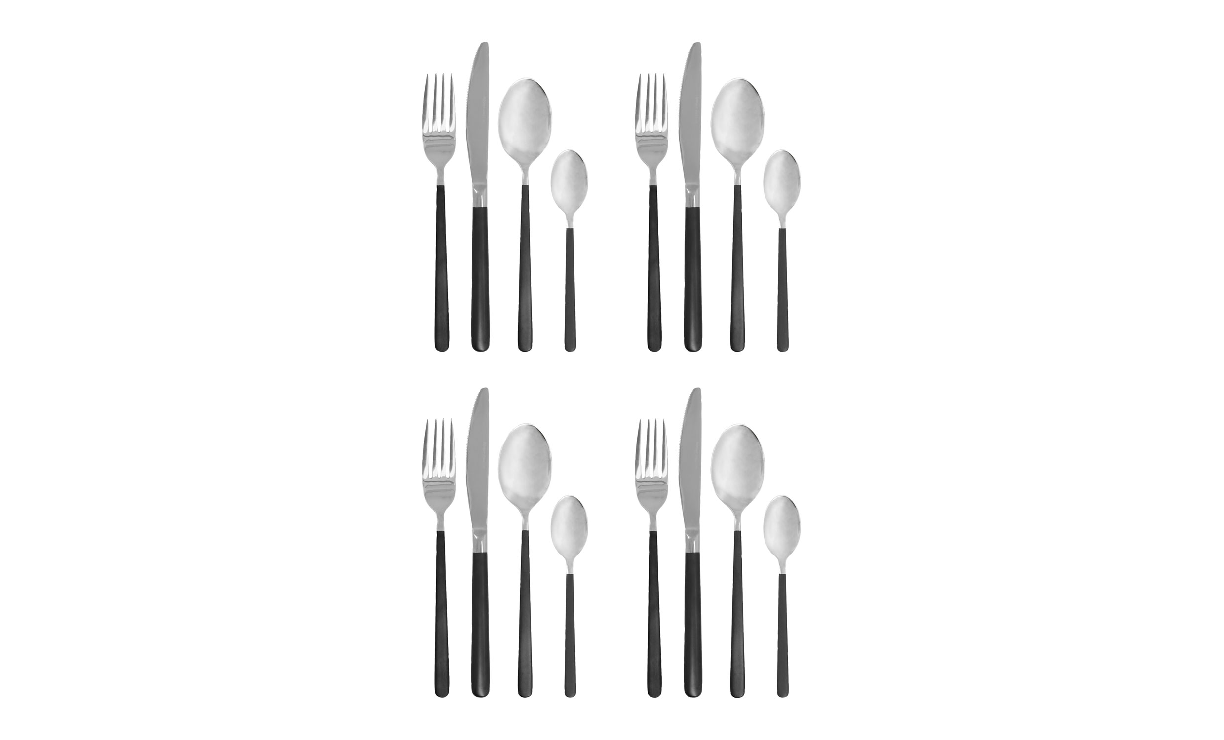 OX Bestickset Svart/Silver