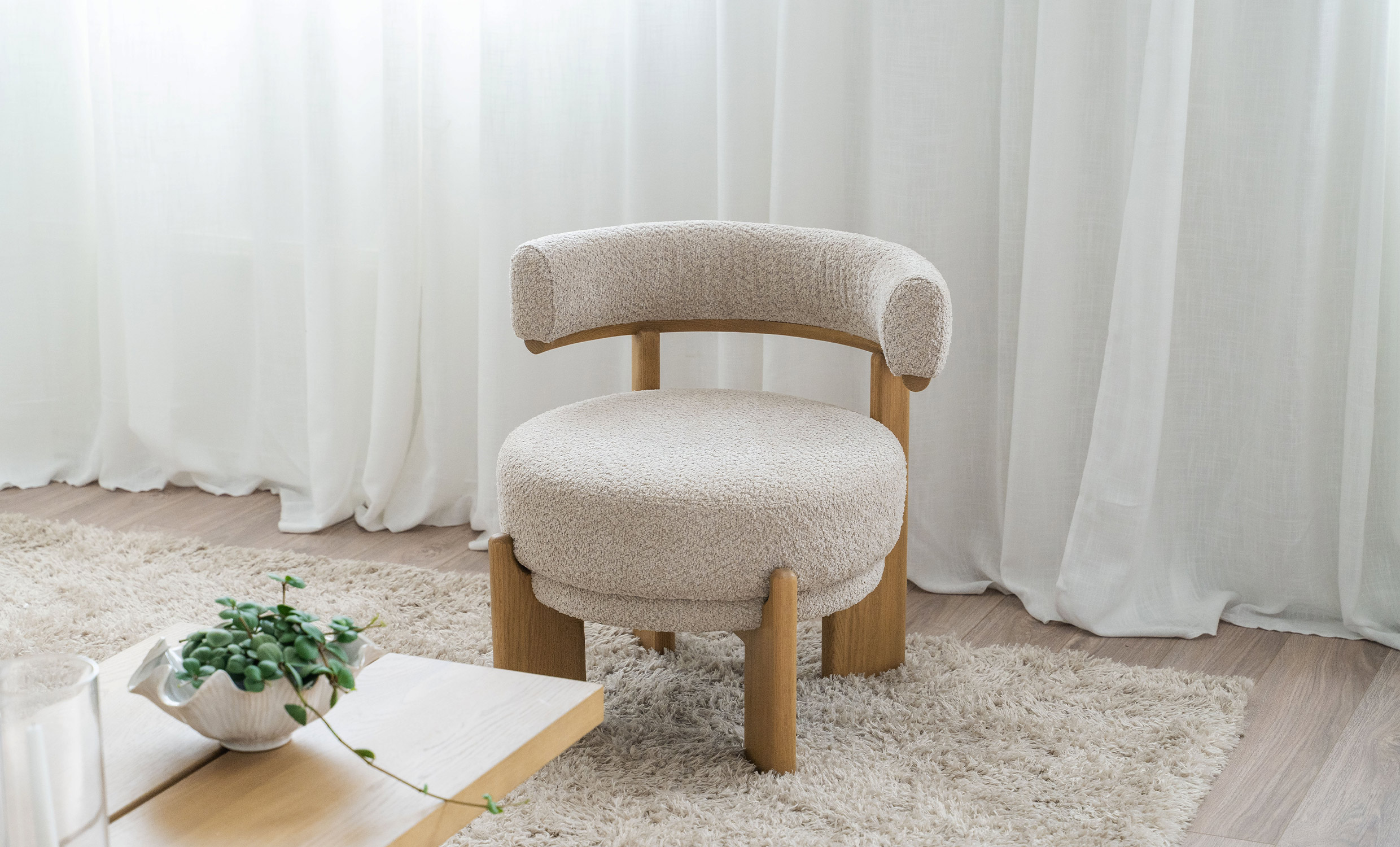 NODA Fåtölj Offwhite/Natur från SoffaDirekt, bild 2
