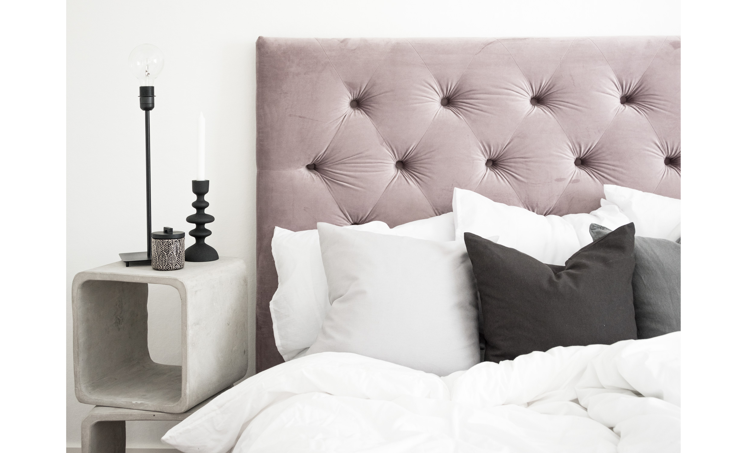 Velvet sänggavel 160 rosa shoppa hos soffadirekt