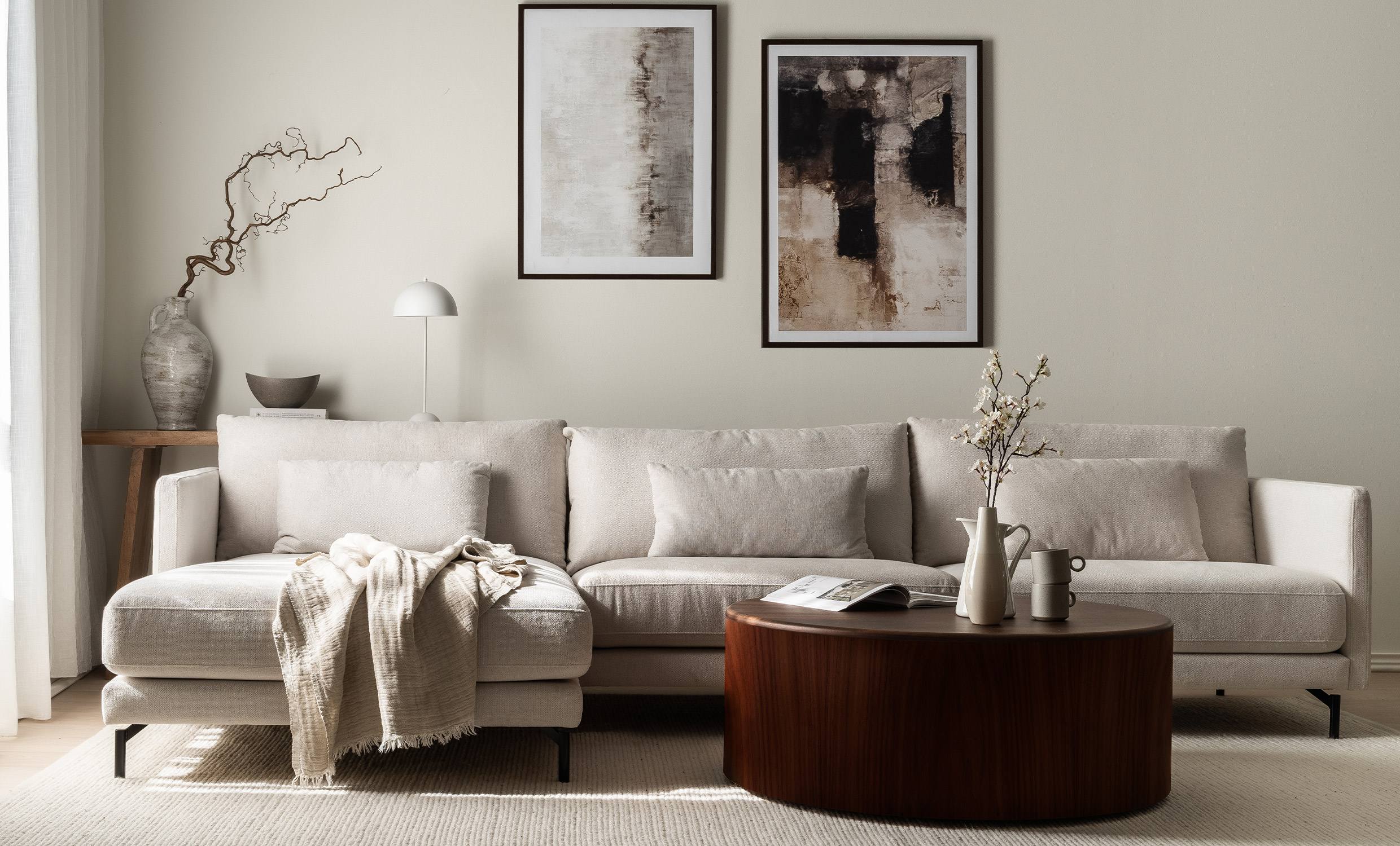 LINDE Divansoffa Large Vänster Offwhite från SoffaDirekt, bild 2