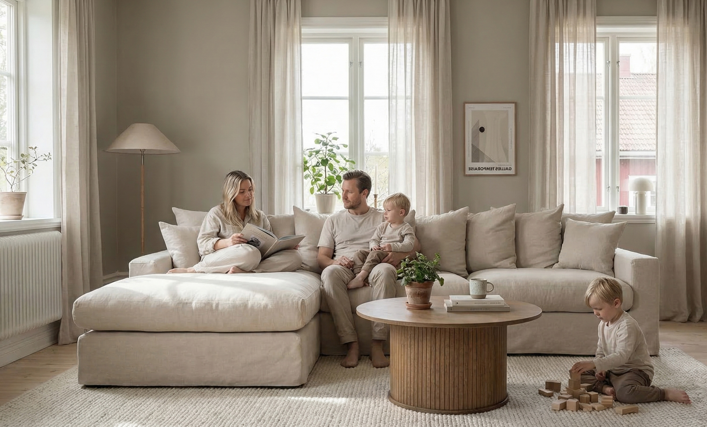 MONACO Premium Divansoffa Vänster Beige från SoffaDirekt, bild 2