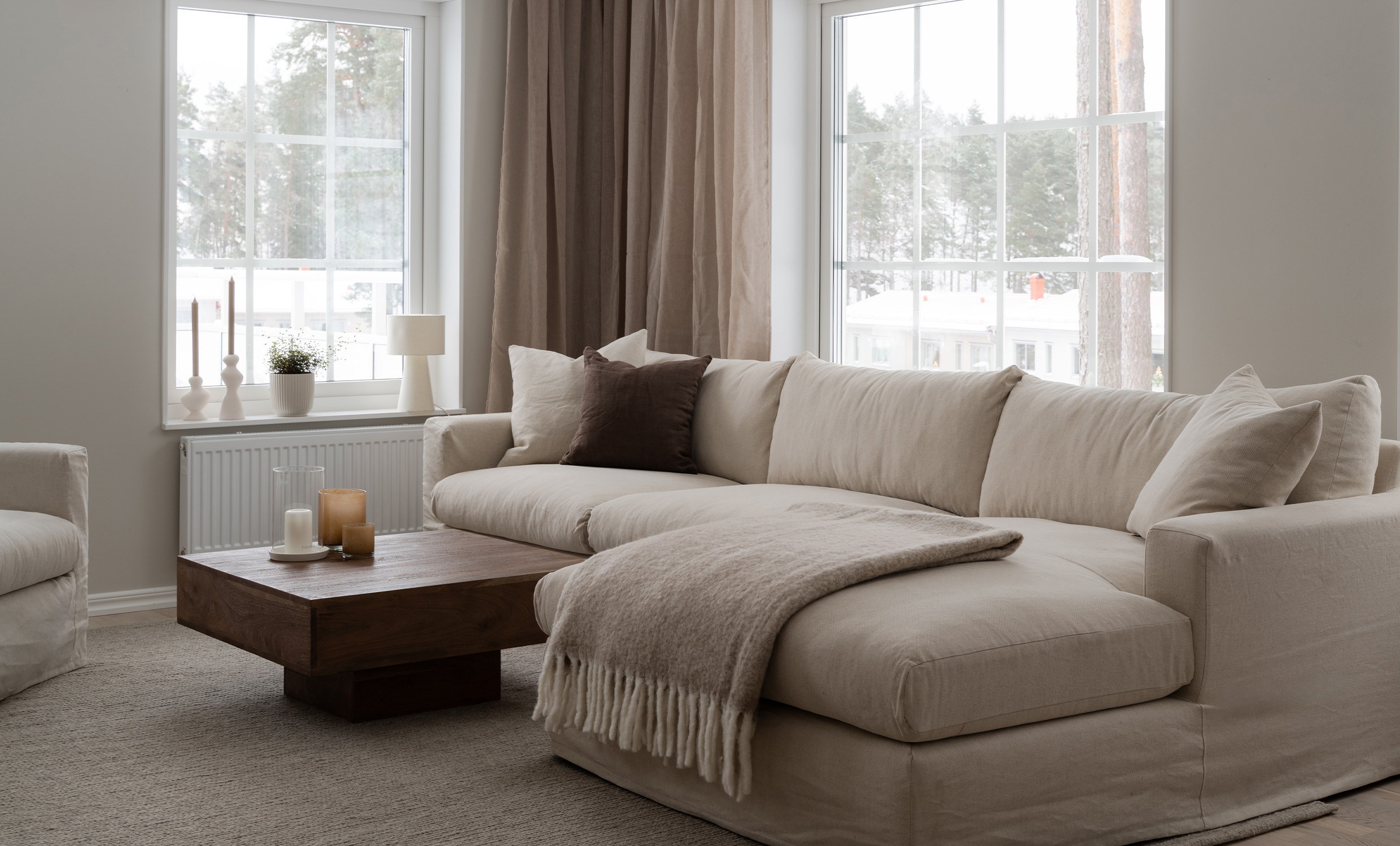 MAXIME Divansoffa Höger Beige - Soffor - Divansoffor