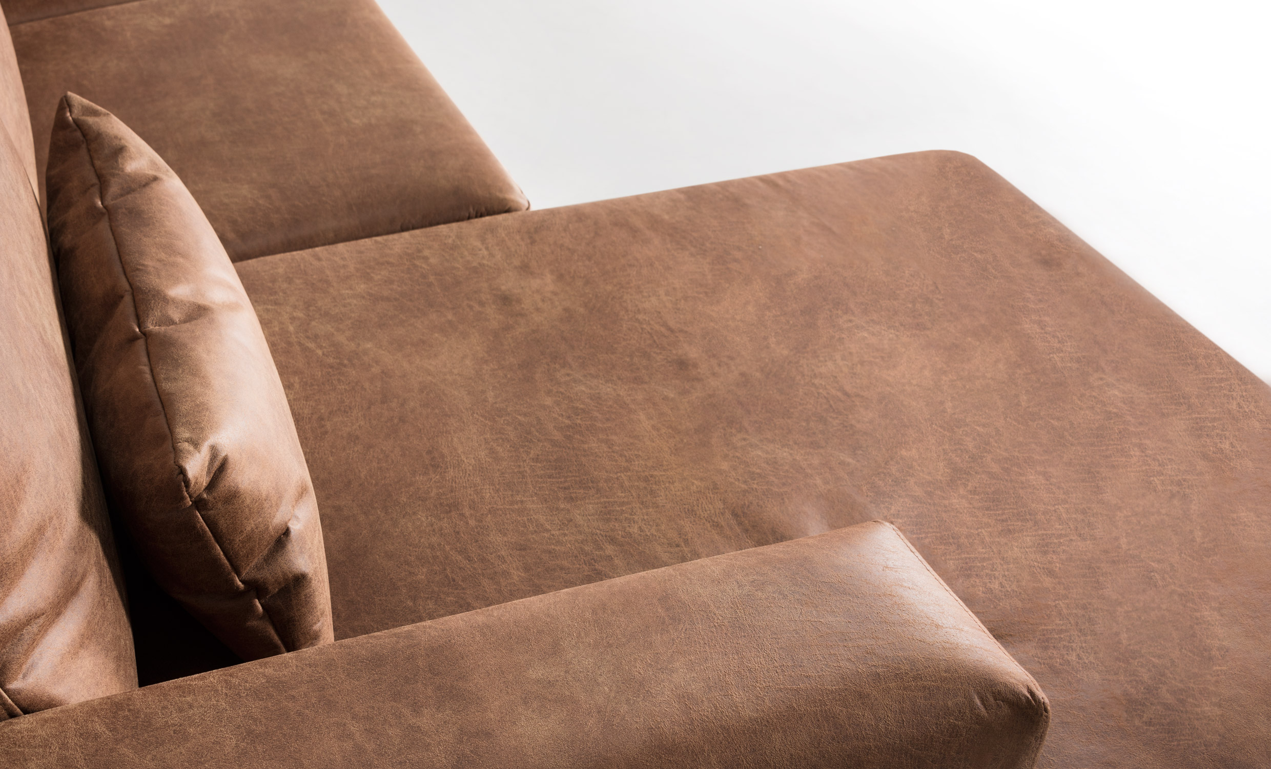 STOCKHOLM Leather Divansoffa Vänster Cognac från SoffaDirekt, bild 2