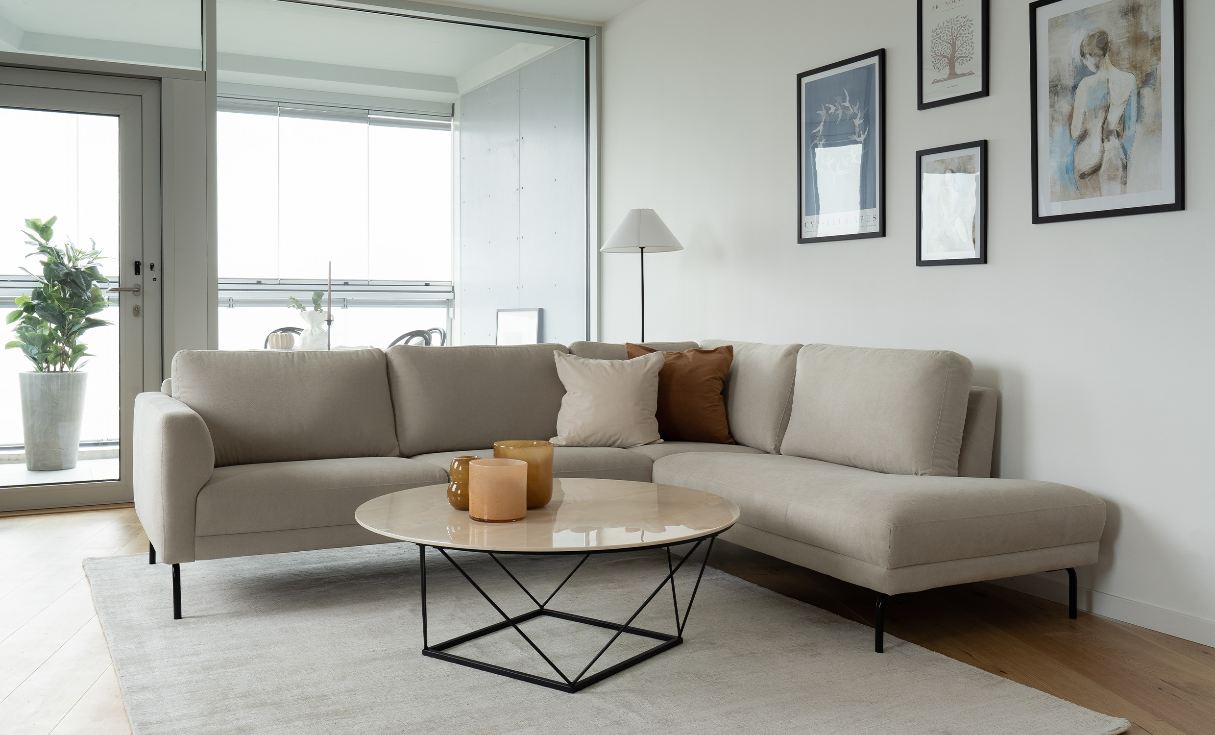 PORTOFINO L-Soffa Höger Mörkbeige från SoffaDirekt, bild 2