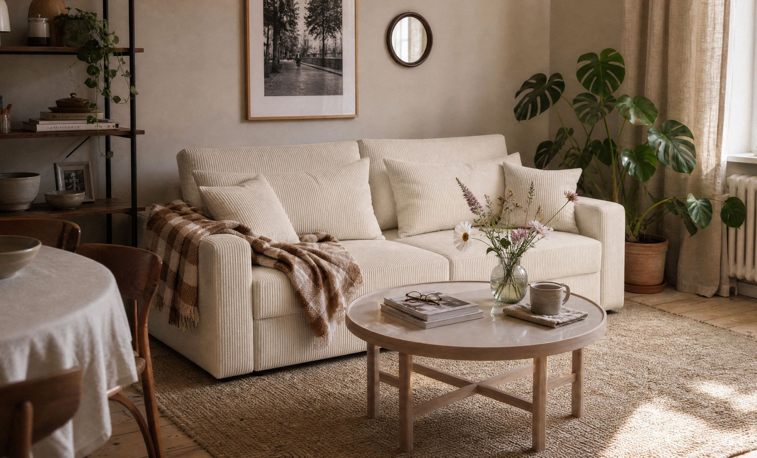 SOHO Bäddsoffa Cord Cream från SoffaDirekt, bild 2