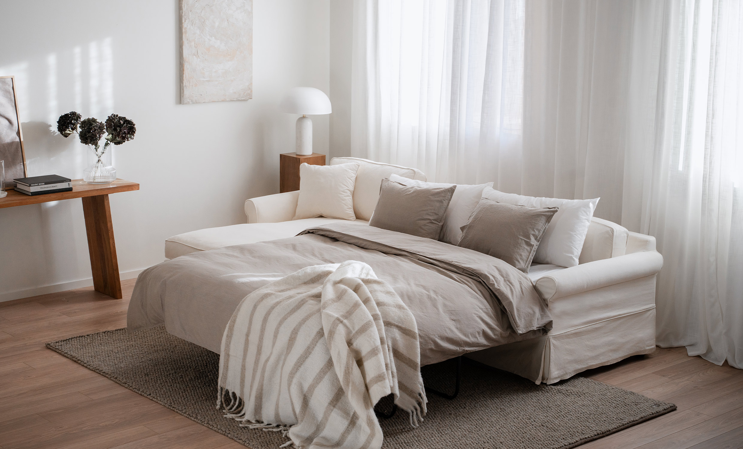 STEDFORD CLASSIC Bäddsoffa Divan Vänster Beige från SoffaDirekt, bild 2