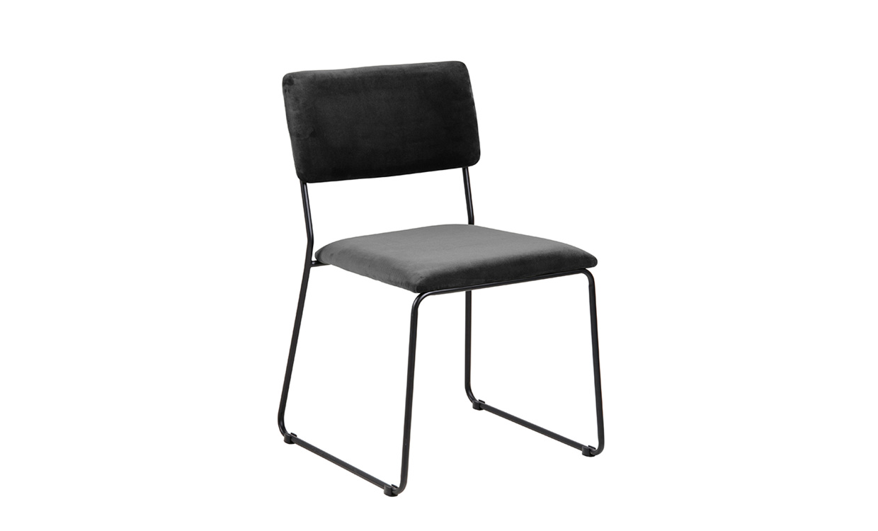 CRAWFORD Stol Gr Sammet i gruppen Matplats / Sittmbler / Stolar hos SoffaDirekt.se (0000081337)