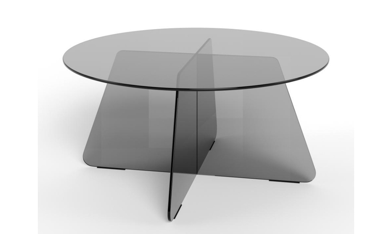 VIDD Soffbord Glas 80 Gr� i gruppen Vardagsrum / Soffbord / Glasbord hos SoffaDirekt.se (0000112260)