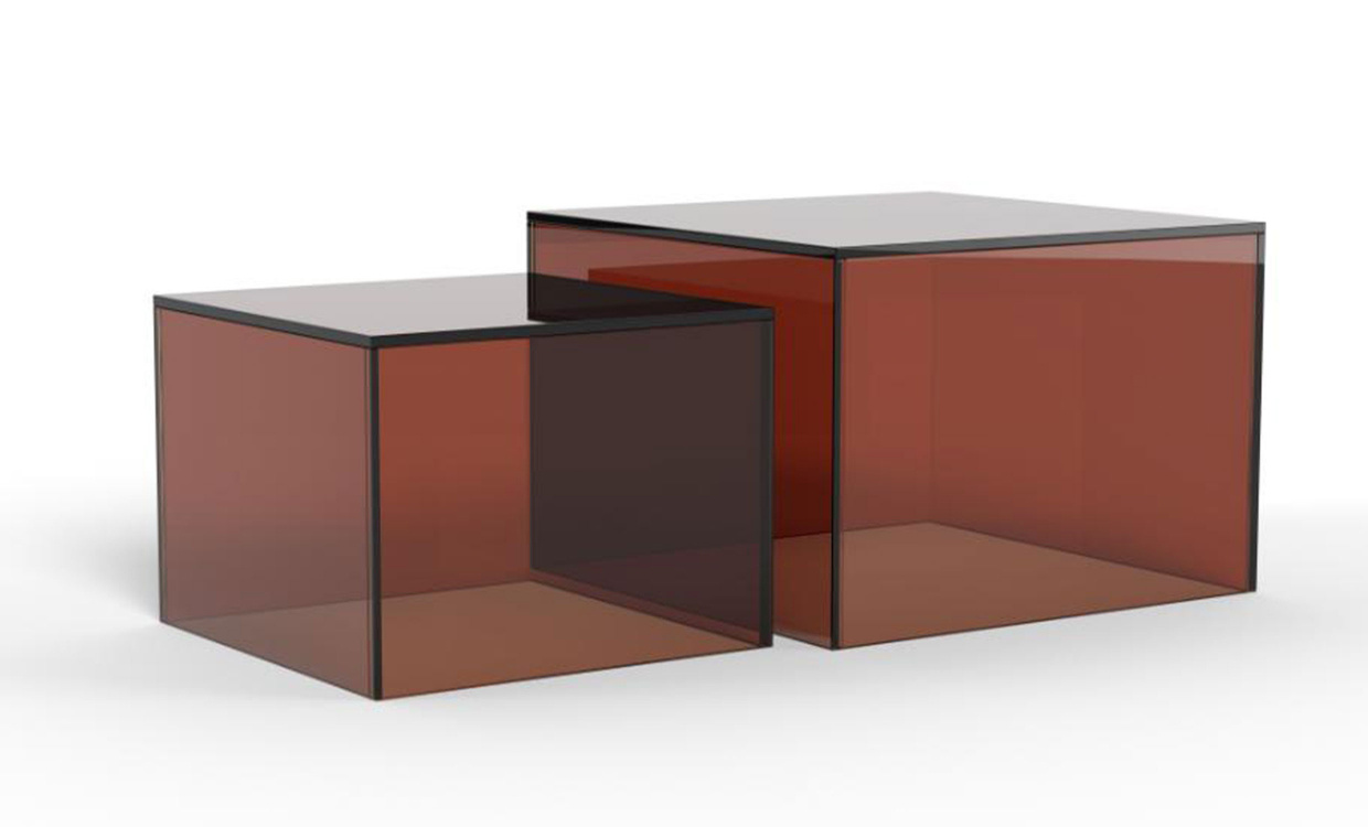 DAISY Soffbord Glas 2-set Brun i gruppen Vardagsrum / Soffbord / Glasbord hos SoffaDirekt.se (0000112672)