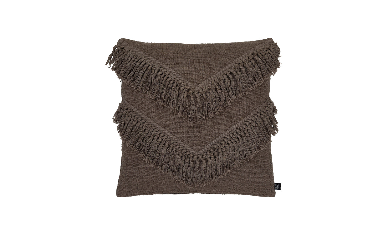 FRINGLES Kuddfodral 50x50 Brun i gruppen Mattor & Textil / Prydnadskuddar / Kuddfodral hos SoffaDirekt.se (01026389260)
