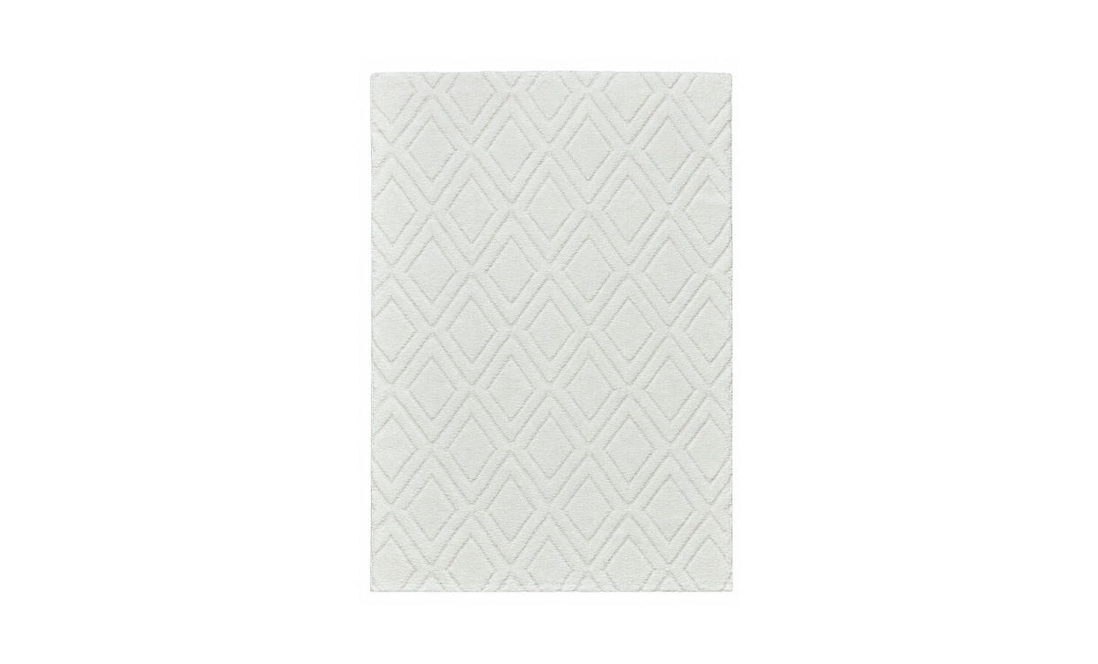 ARGYLE Matta 240x340 Vit i gruppen Mattor & Textil / Mattor / Ryamattor hos SoffaDirekt.se (0352-06)
