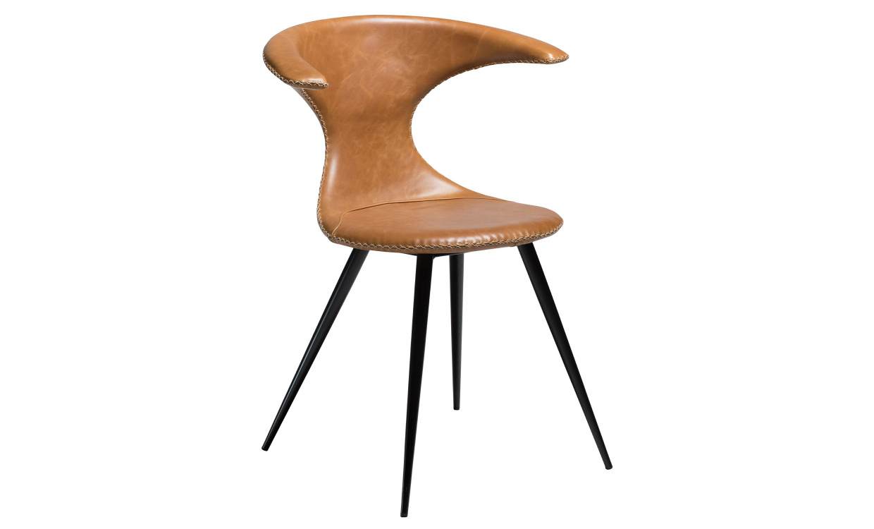 FLAIR Stol Lder Ljusbrun/Svart i gruppen Matplats / Sittmbler / Stolar hos SoffaDirekt.se (100222340)