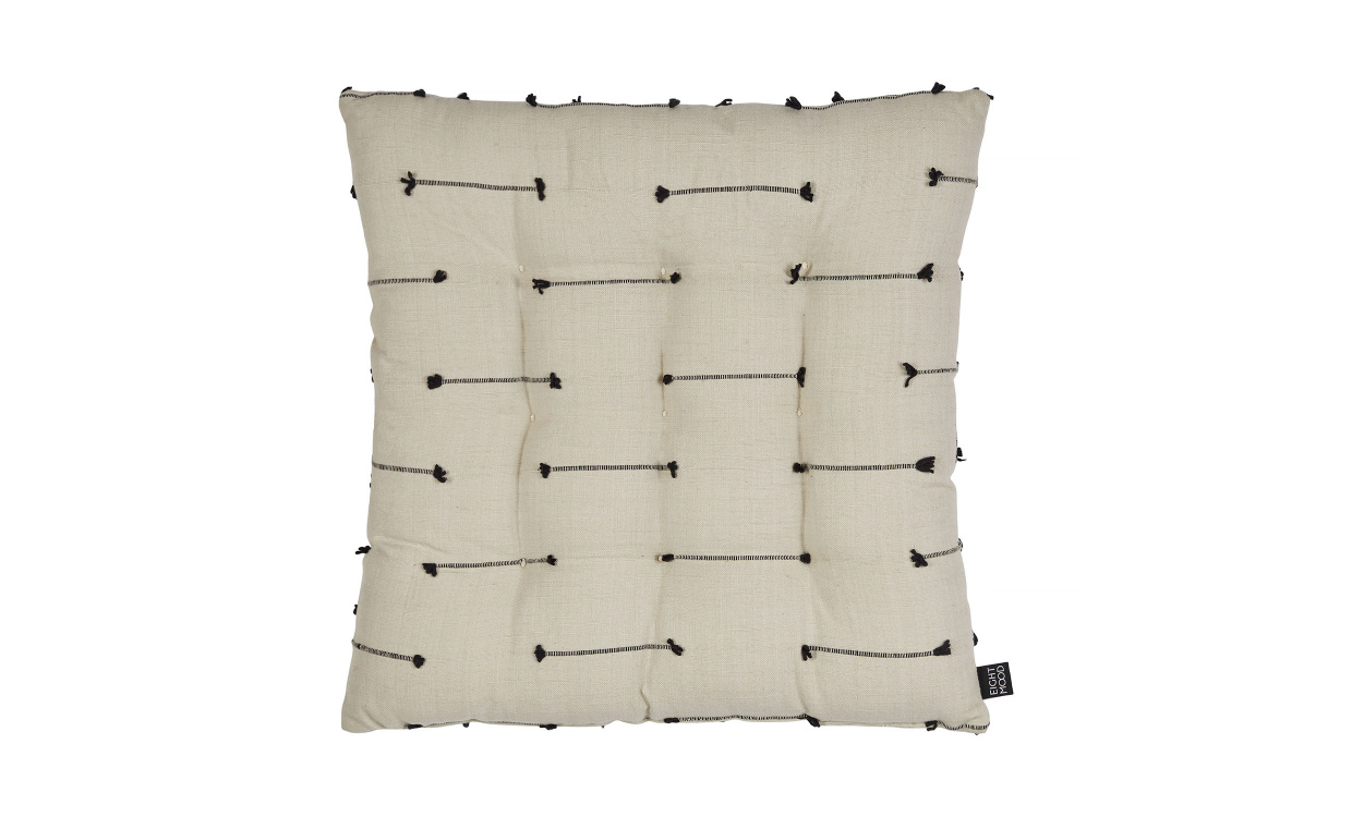 RANSVIK Sittdyna 38x38 Natur/Svart i gruppen Mattor & Textil / Prydnadskuddar / Kuddfodral hos SoffaDirekt.se (10026322905)