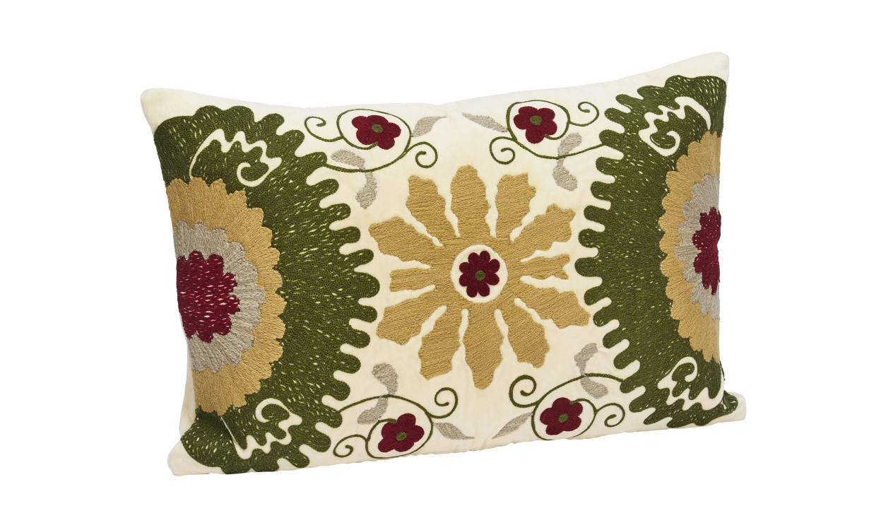 KUDDFODRAL Sammet 40x60 Offwhite/Grn i gruppen Mattor & Textil / Prydnadskuddar / Kuddfodral hos SoffaDirekt.se (1024-02B)