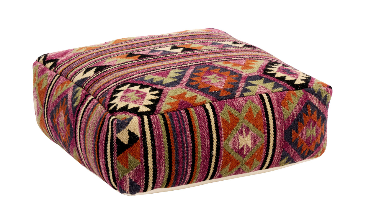 PUFF Jute 60x60 Lila/Natur/Orange i gruppen Vardagsrum / Fåtöljer / Sittpuffar hos SoffaDirekt.se (1025-127)