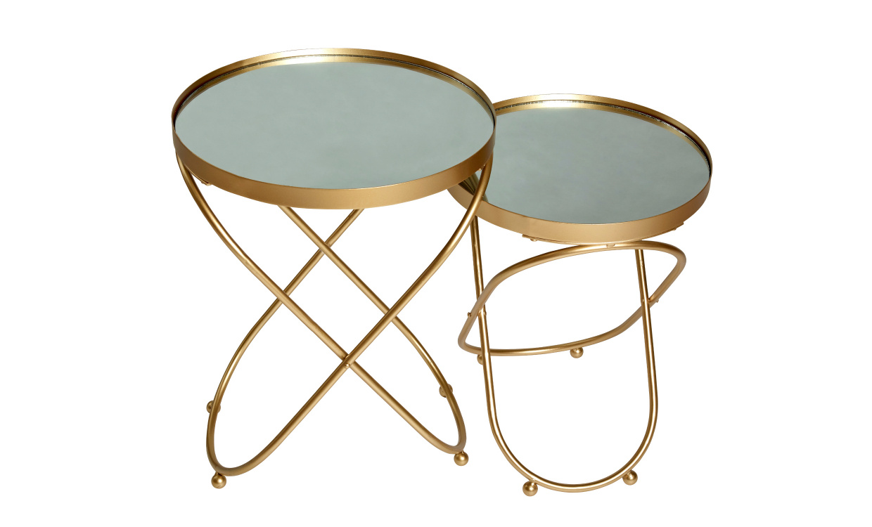 MELODY Satsbord x2 Guld i gruppen Sovrum / Sovrumsmbler / Sngbord hos SoffaDirekt.se (102895)