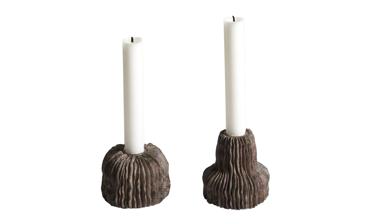 BRUNO Ljusstake 2-pack Brun i gruppen Dekoration / Ljusstakar och Lyktor hos SoffaDirekt.se (104583)