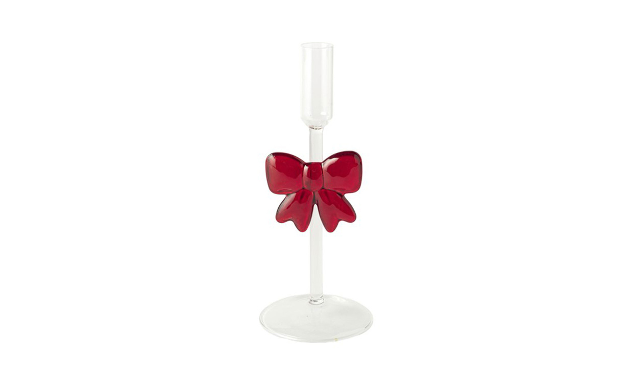 HOLLY JOLLY Ljusstake Klarglas/Röd i gruppen Dekoration / Ljusstakar och Lyktor hos SoffaDirekt.se (104769)
