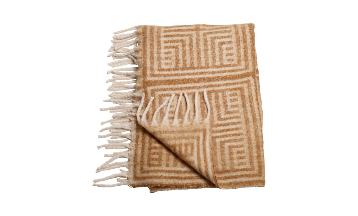 KONSTANTIN Pläd 130x170 Beige/Rostbrun i gruppen Mattor & Textil / Plädar hos SoffaDirekt.se (104876)