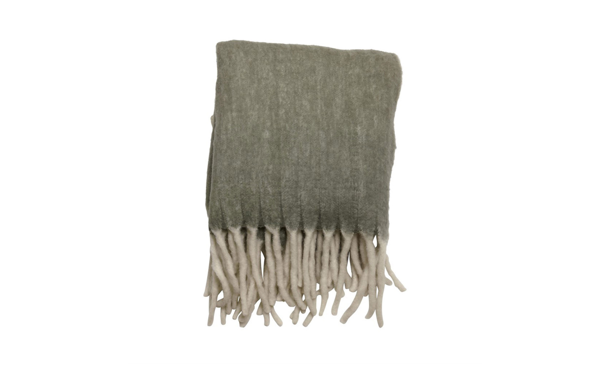 MORGAN Pläd 130x170 Grågrön i gruppen Mattor & Textil / Plädar hos SoffaDirekt.se (104942)