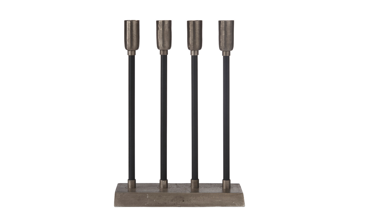 COMET Ljusstake 25 cm Svart/Silver i gruppen Belysning hos SoffaDirekt.se (1092505)