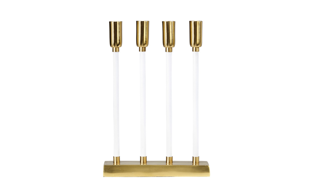 COMET Ljusstake 25 cm Vit/Guld i gruppen Belysning hos SoffaDirekt.se (1092508)