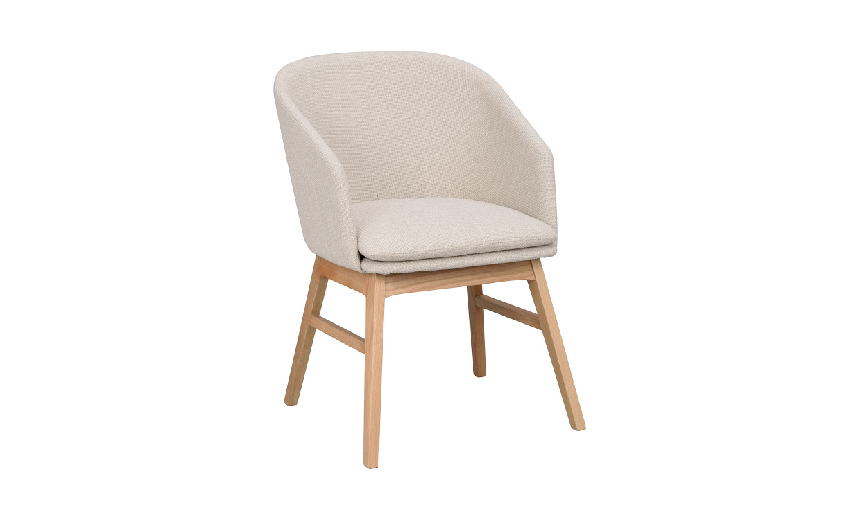 WINDHAM Karmstol beige tyg/ek i gruppen Matplats / Sittmbler / Stolar hos SoffaDirekt.se (120664)