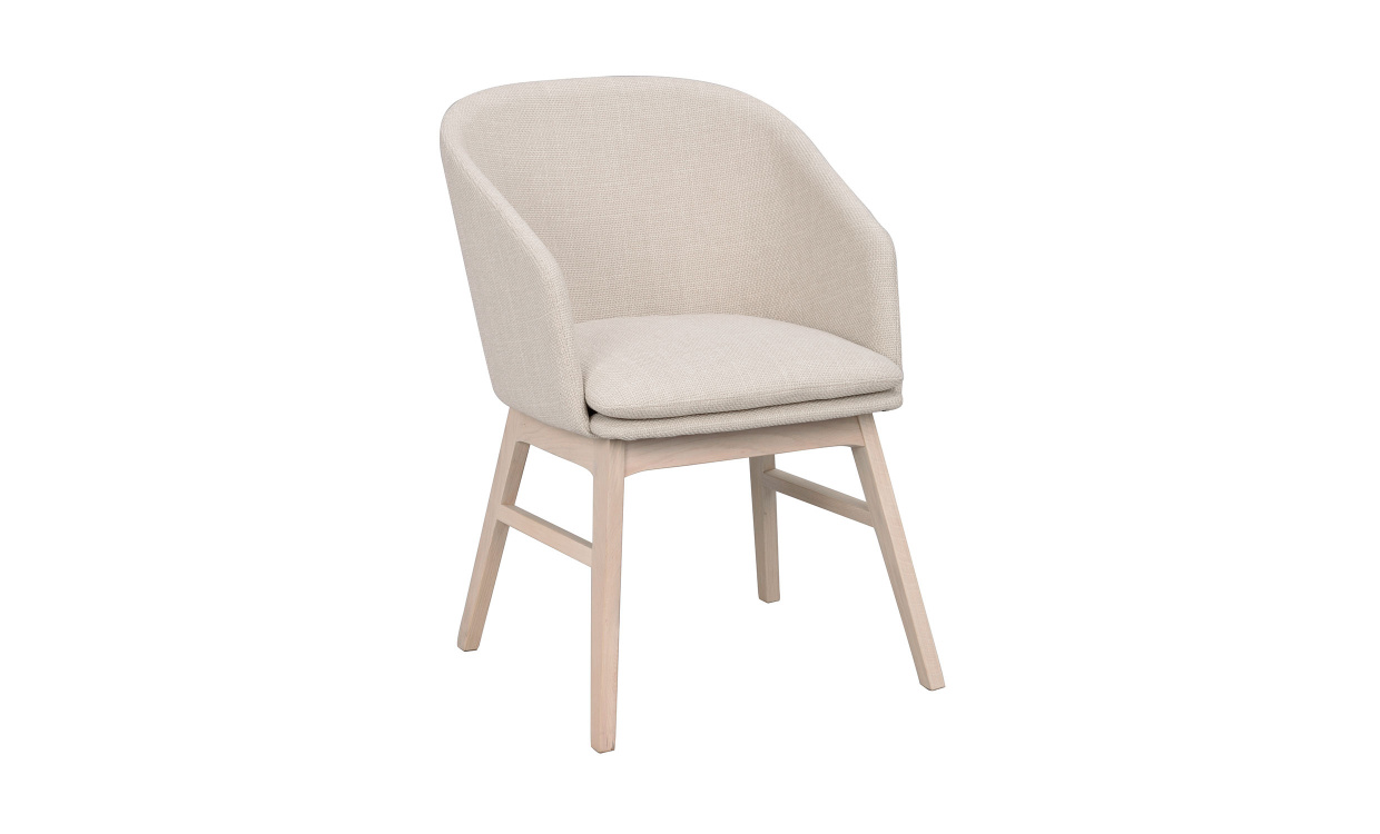 WINDHAM Karmstol beige tyg/vitpigmenterad i gruppen Matplats / Sittmbler / Stolar hos SoffaDirekt.se (120665)