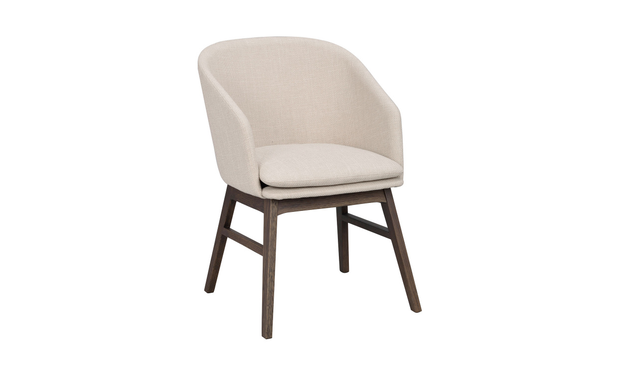 WINDHAM Karmstol beige tyg/brun i gruppen Matplats / Sittmbler / Stolar hos SoffaDirekt.se (120666)