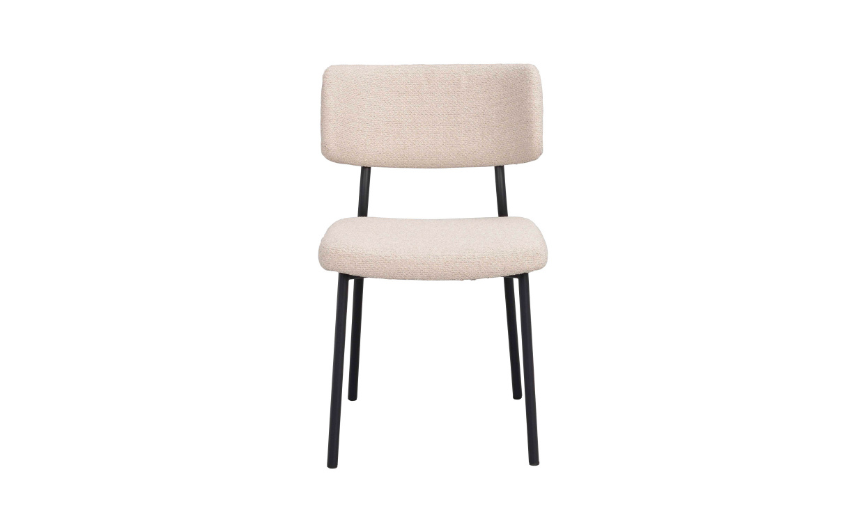 HERBSTER Stol Beige, Metall Svart i gruppen Matplats / Sittmöbler / Stolar hos SoffaDirekt.se (128130)