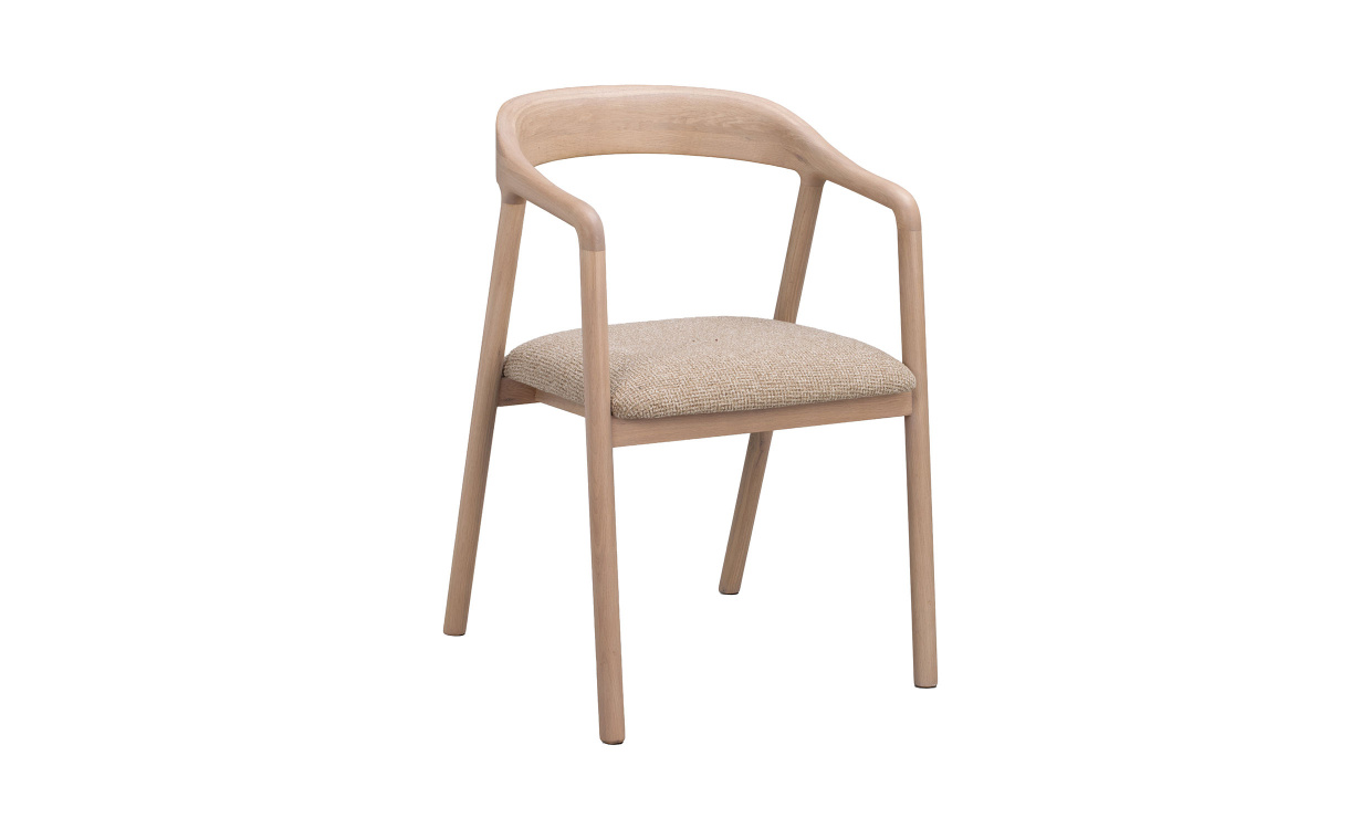 DILLON Karmstol Vitpig Ek/Beige i gruppen Matplats / Sittmöbler / Stolar hos SoffaDirekt.se (148033)